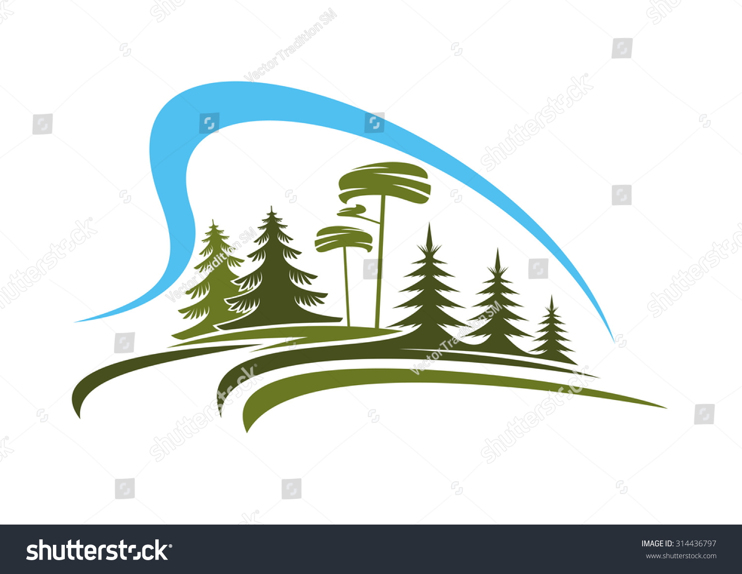 Логотипы с лесом и деревьями