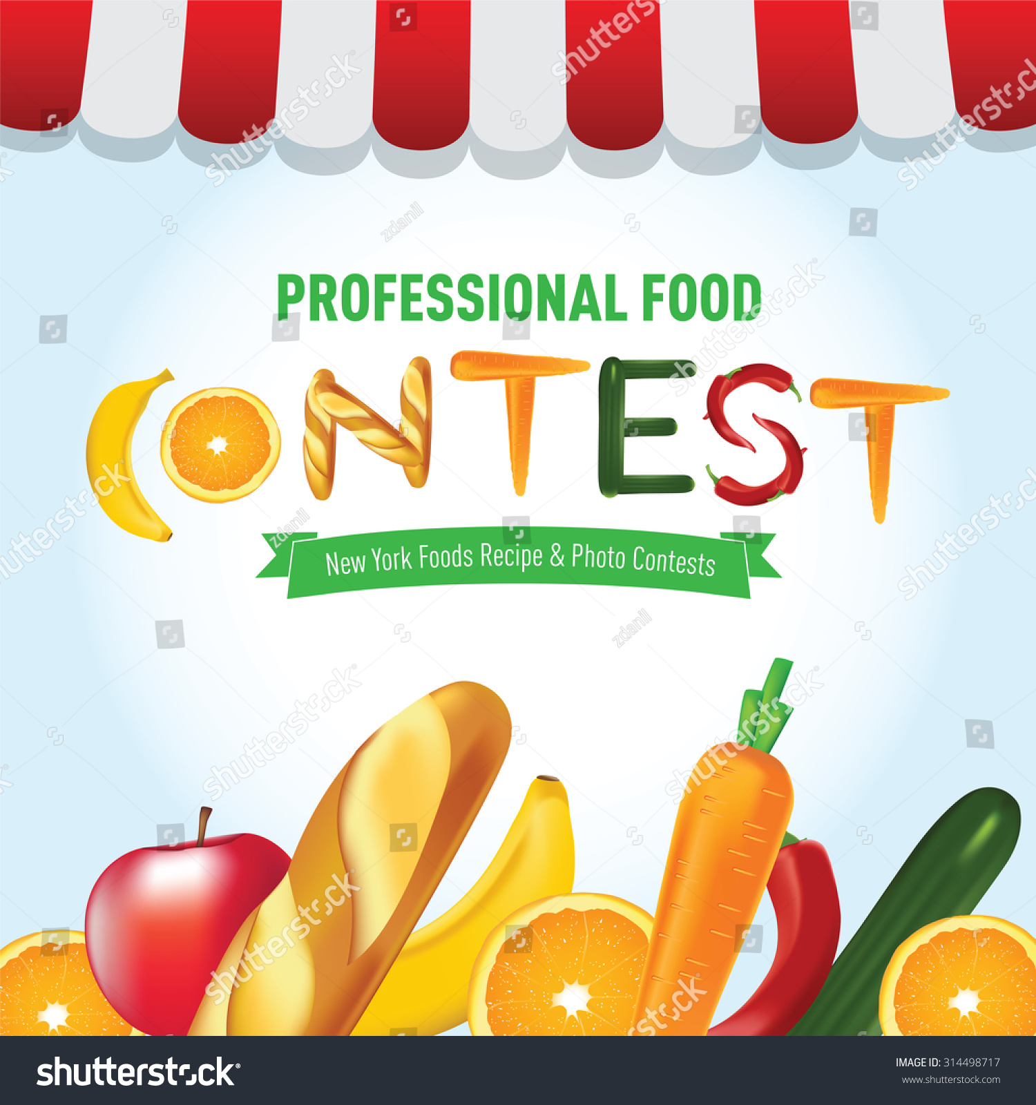 Food Contest Banner Advertisement Template Fruits Stock Vector (Royalty ...