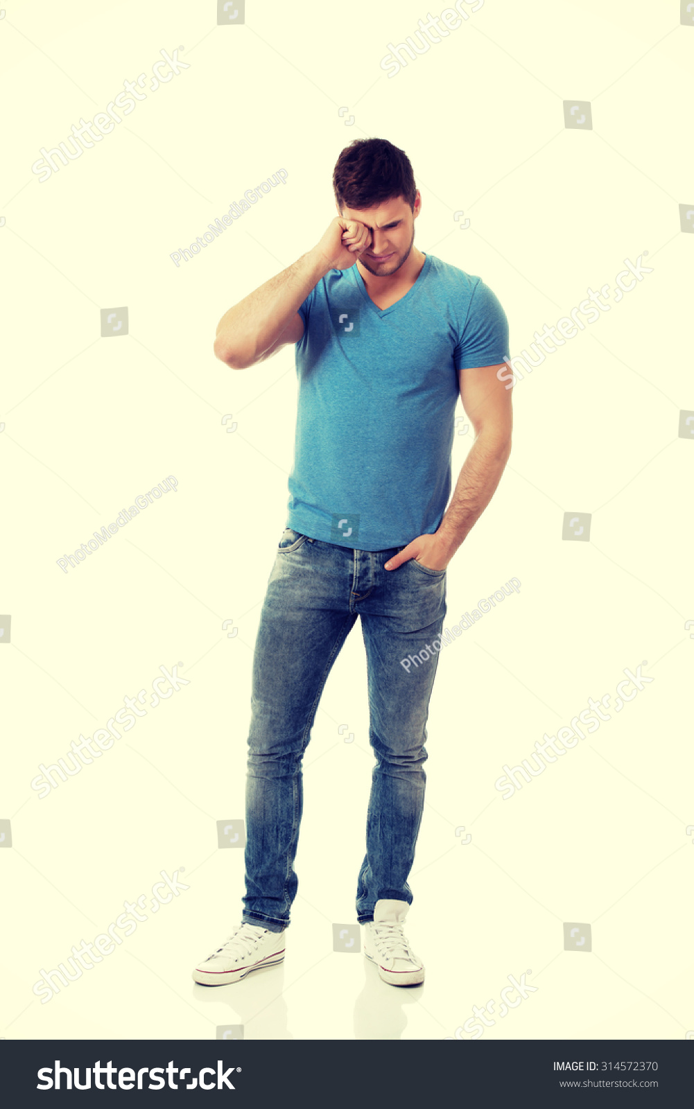 Handsome Young Depressed Man Crying Stock Photo 314572370 | Shutterstock