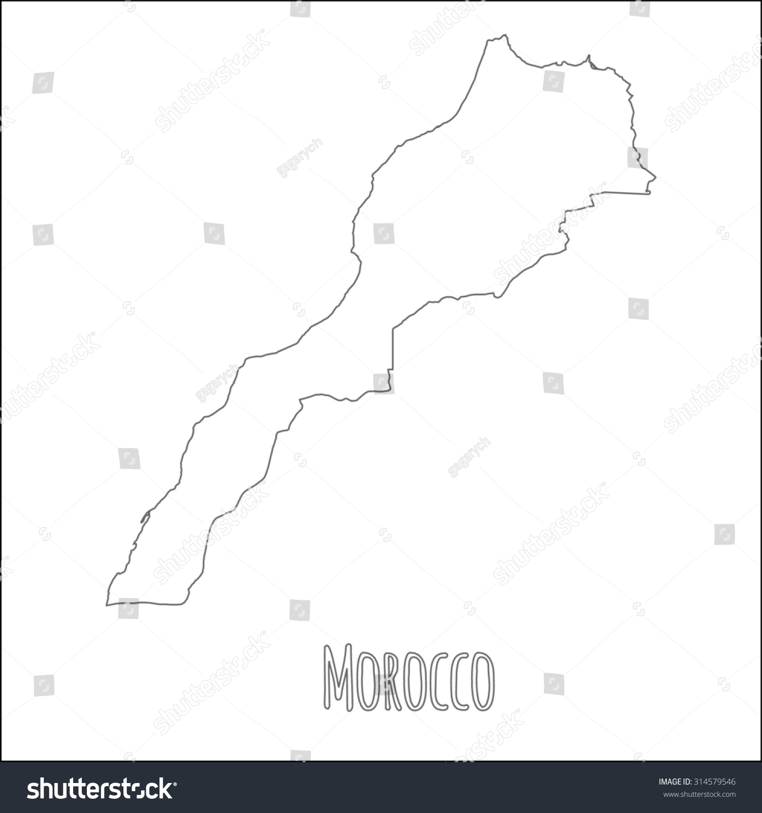 Outline Vector Map Morocco Simple Morocco Stock Vector (Royalty Free ...