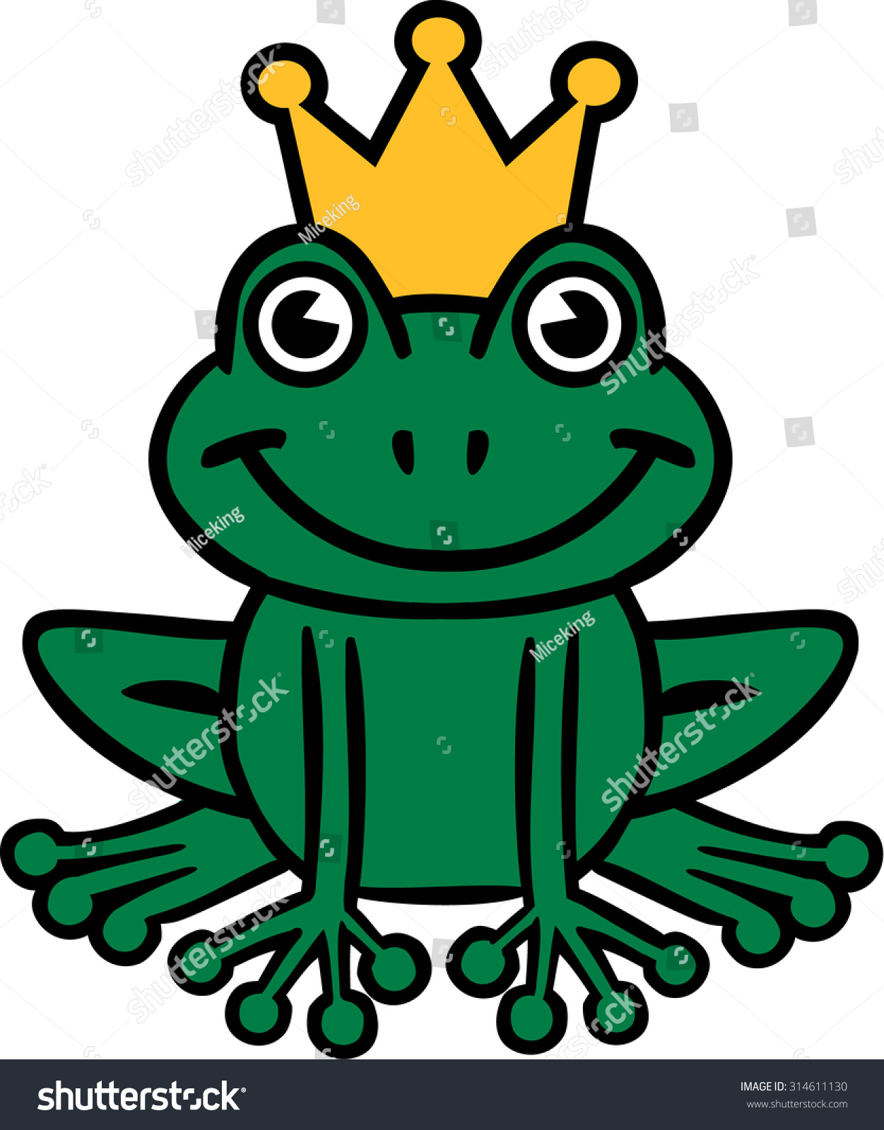 Frog King Cartoon Stock Vector (Royalty Free) 314611130 | Shutterstock