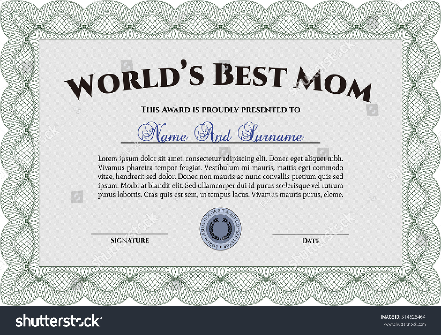 Best Mom Award Template Quality Background Stock Vector (Royalty Free ...