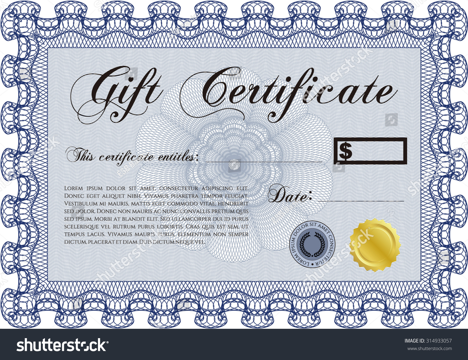 Modern Gift Certificate Background Detailedsuperior Design Stock Vector