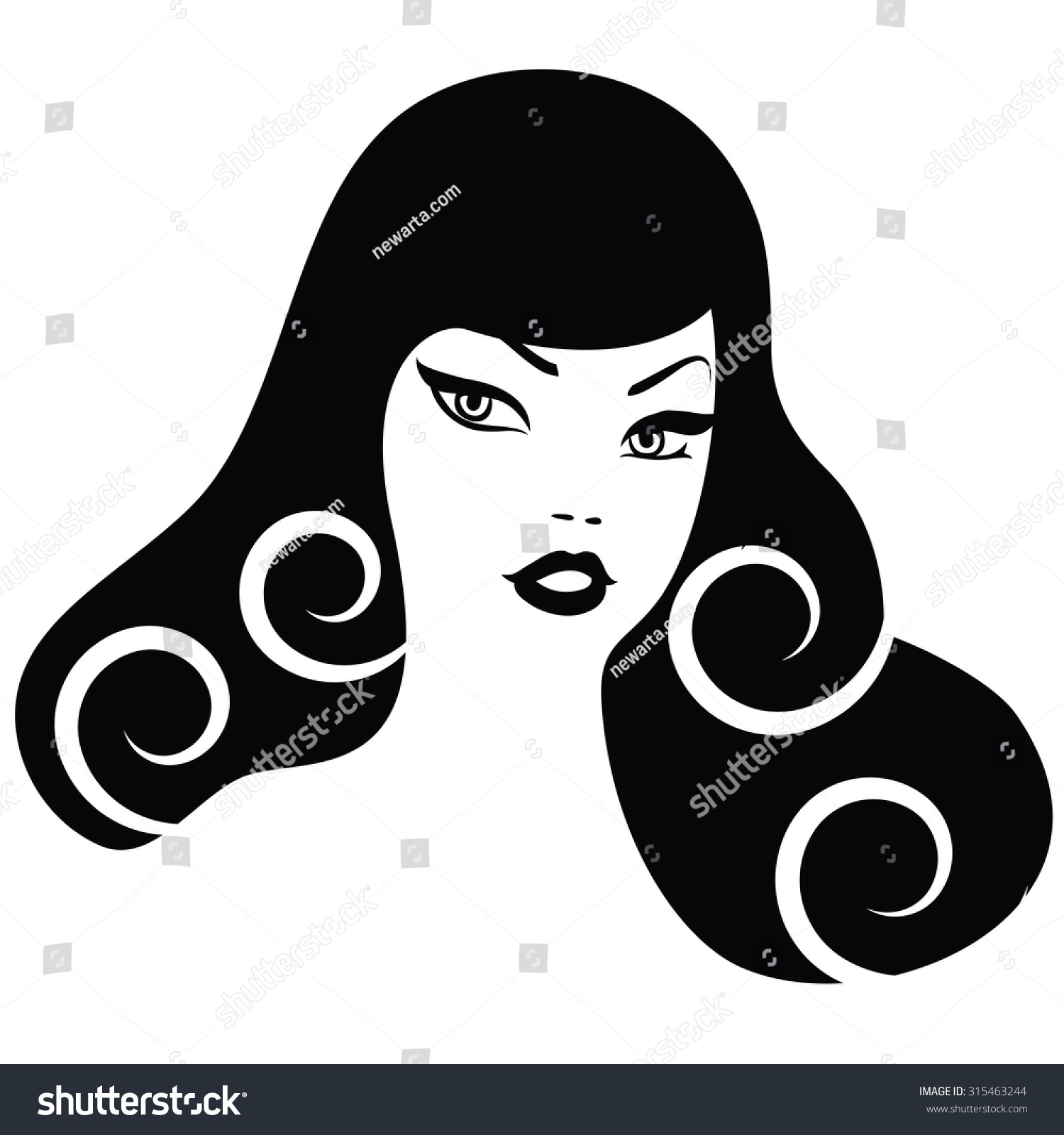 Beautiful Face Icon Stock Vector (royalty Free) 315463244 