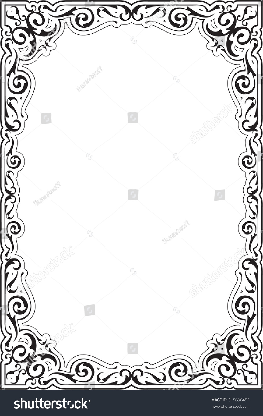 Victorian Ornate Frame On White Stock Illustration 315690452 | Shutterstock