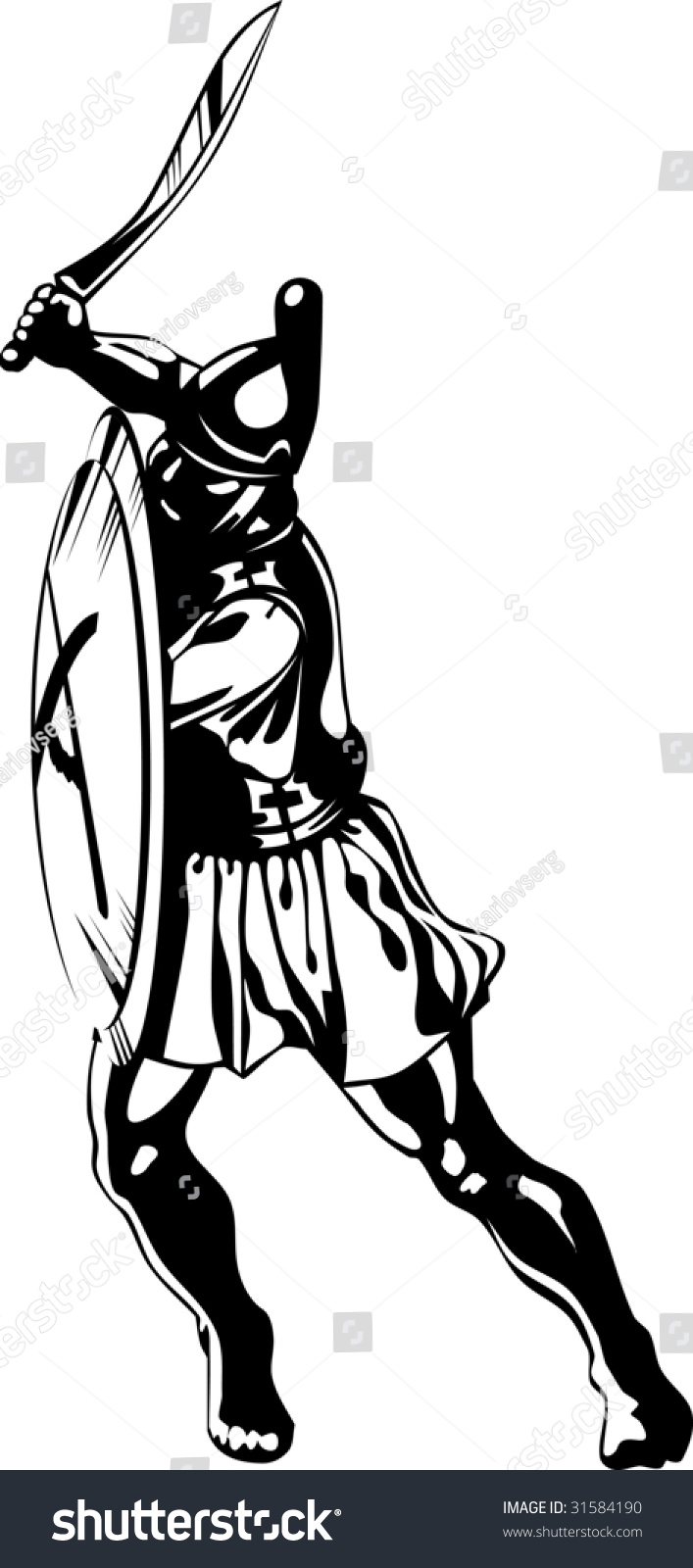 Vector Art Ancient Greek Hero Black Stock Vector (Royalty Free ...