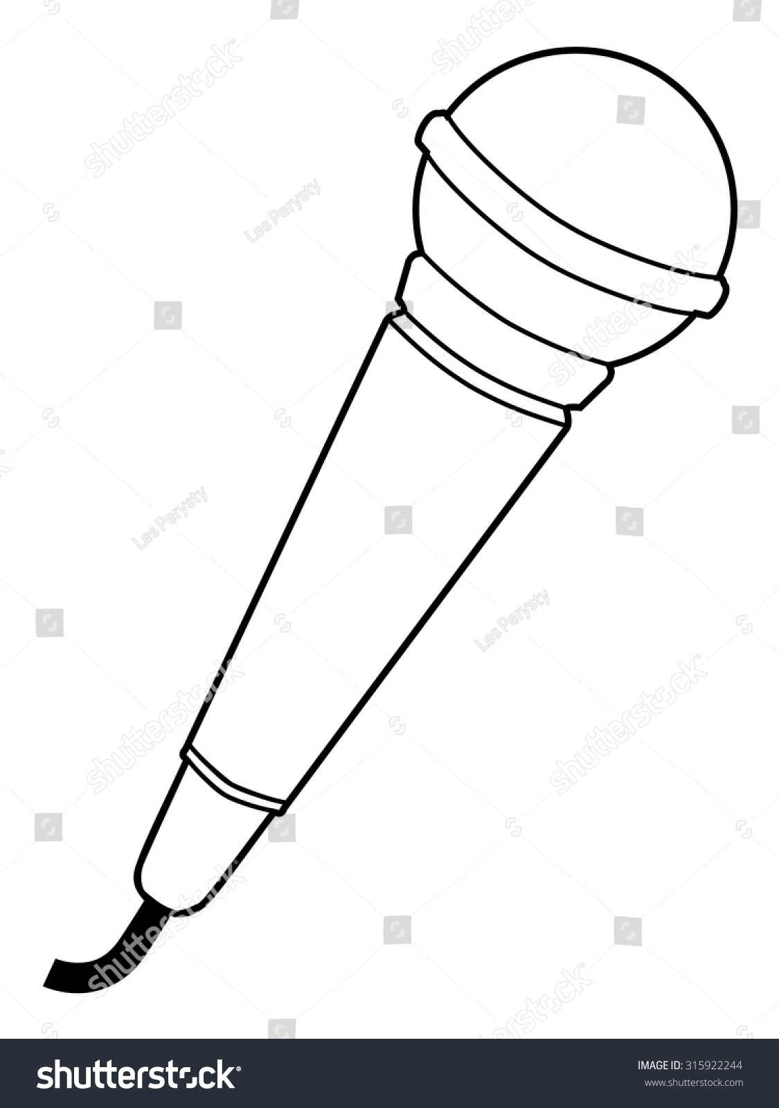 Outline Illustration Microphone Audio Equipment Stock Vector (Royalty ...