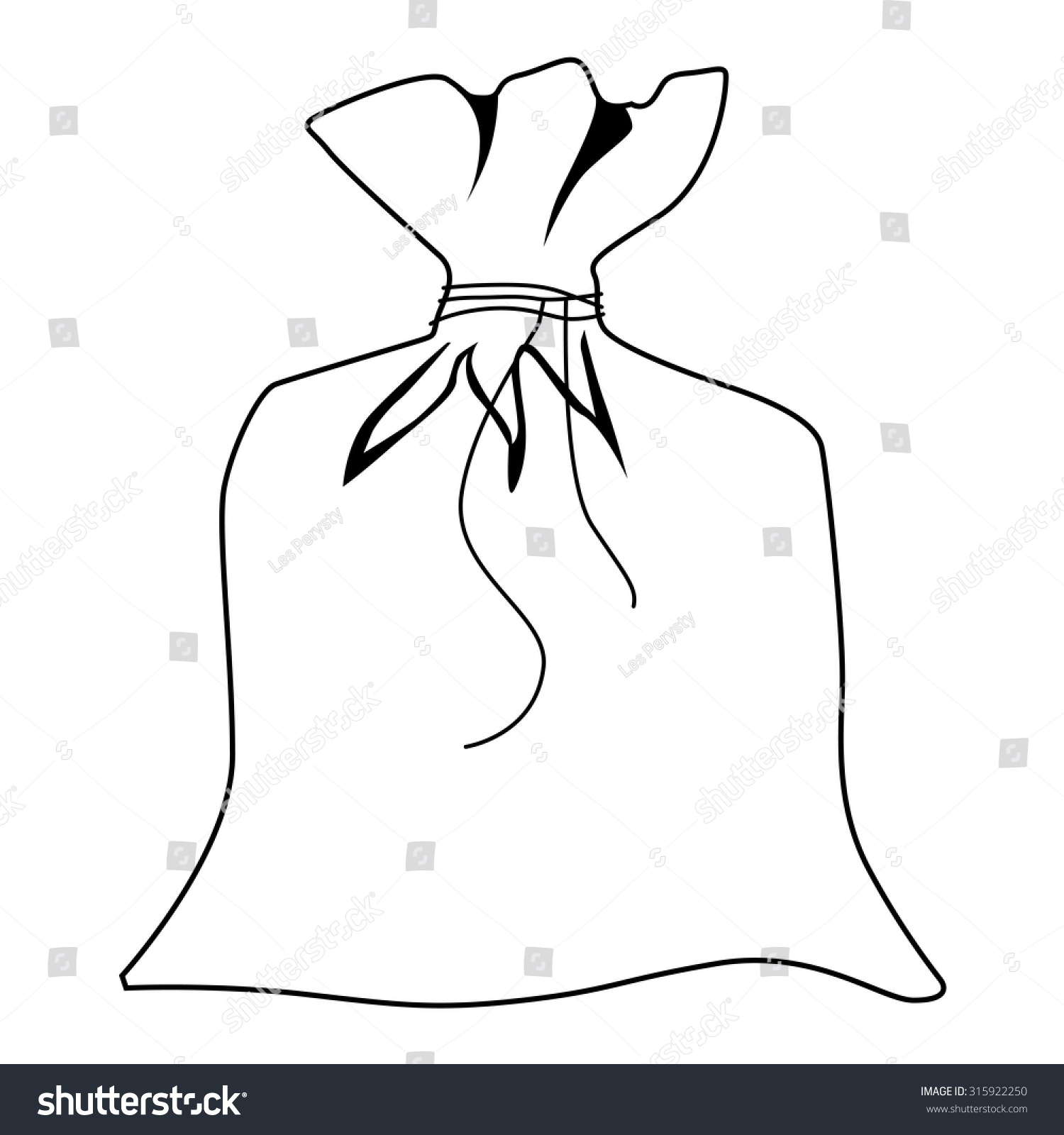 Outline Illustration Closed Sack Stock Vector (Royalty Free) 315922250 ...