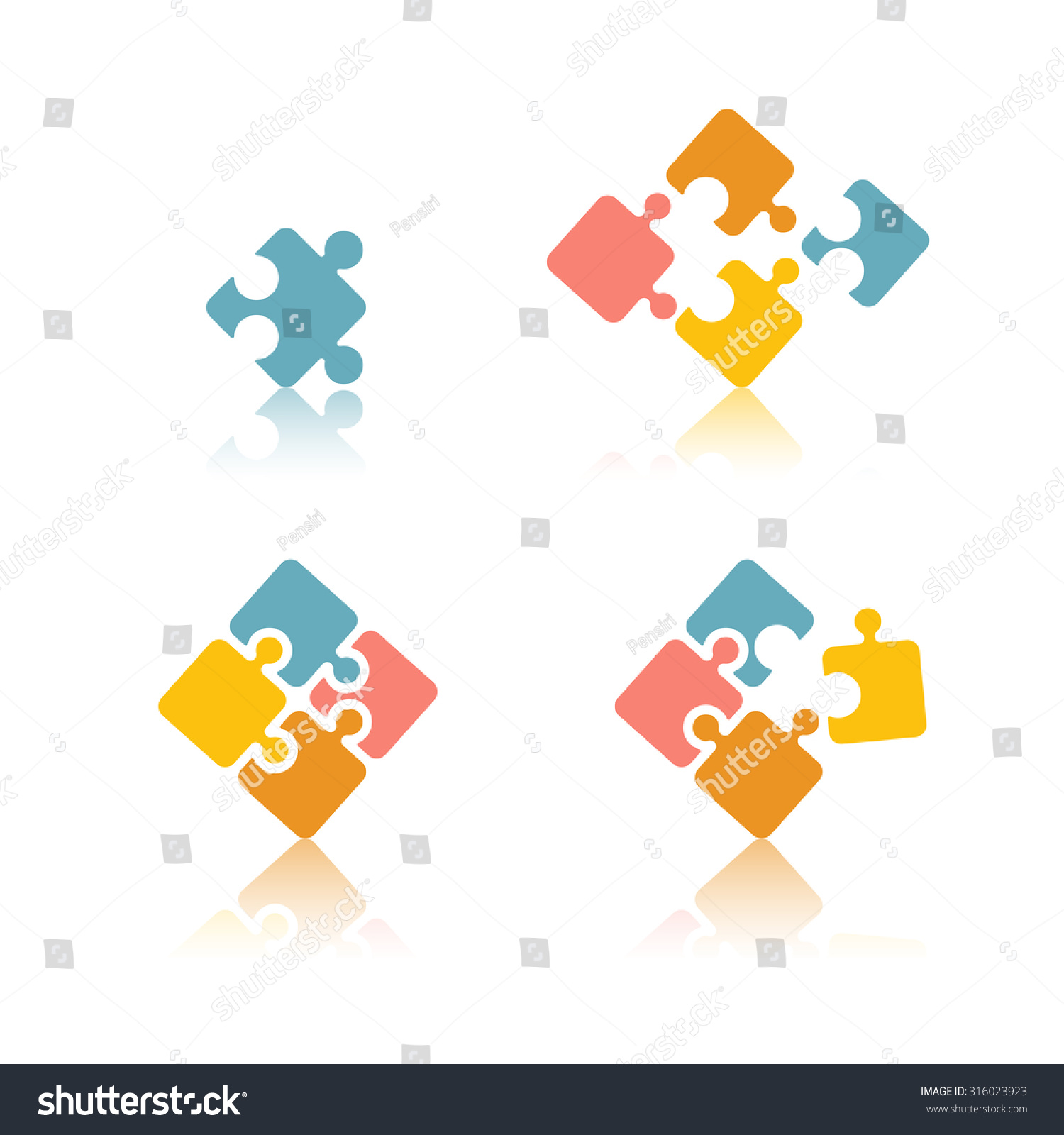 Puzzle Set Stock Vector (Royalty Free) 316023923 | Shutterstock