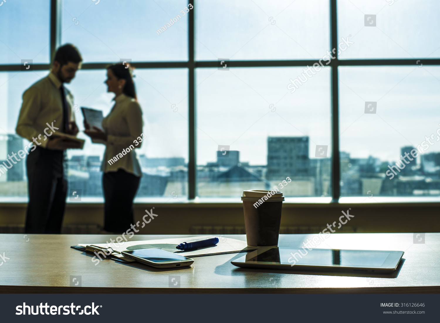 Couple Business Man Woman Talk About Stock Photo 316126646 | Shutterstock