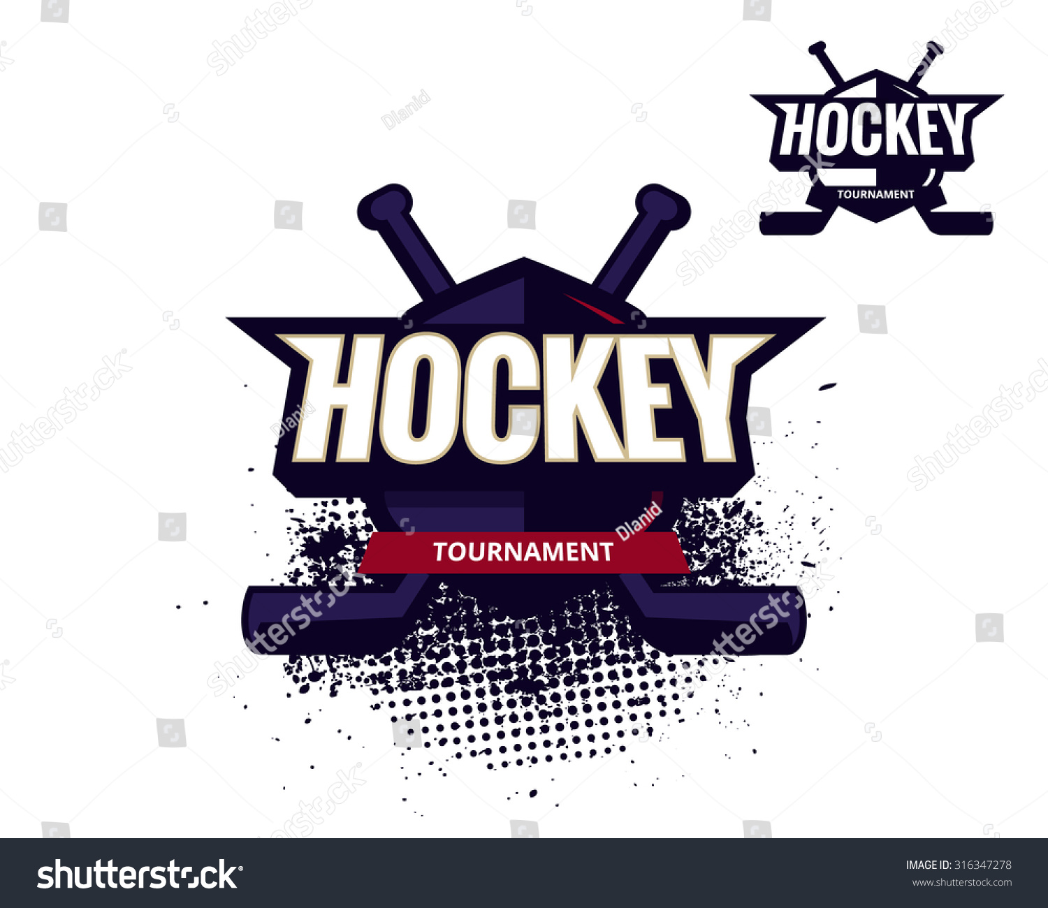 Colorful Hockey Tournament Challenge Logo Label Stock Vector (Royalty ...