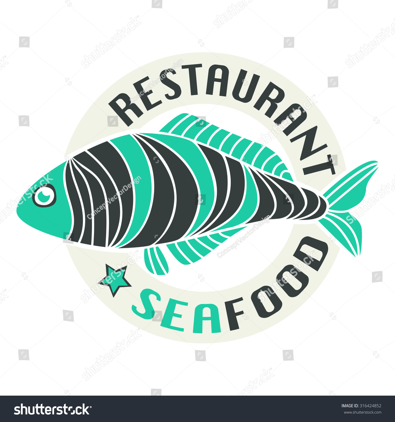 Vector Illustration Sea Food Restaurant Logo Stock Vector (Royalty Free ...