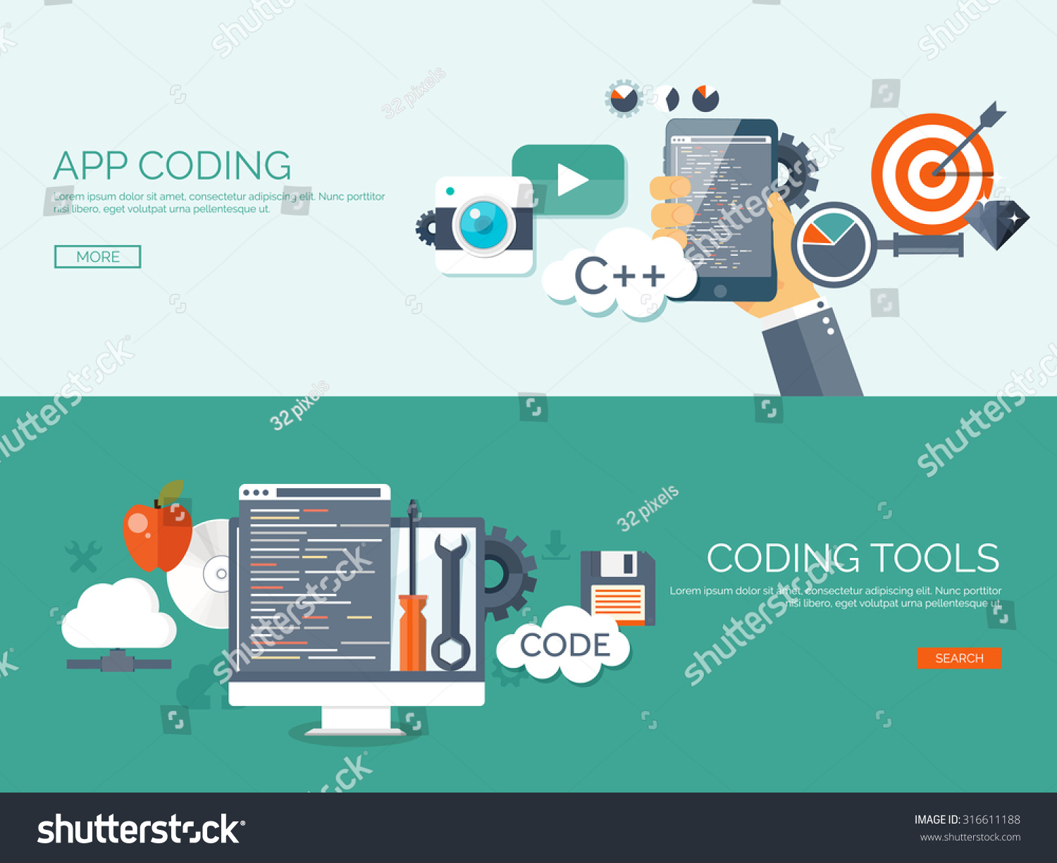 Programming Coding Backgroundflat Designprogram Source Codesoftware ...