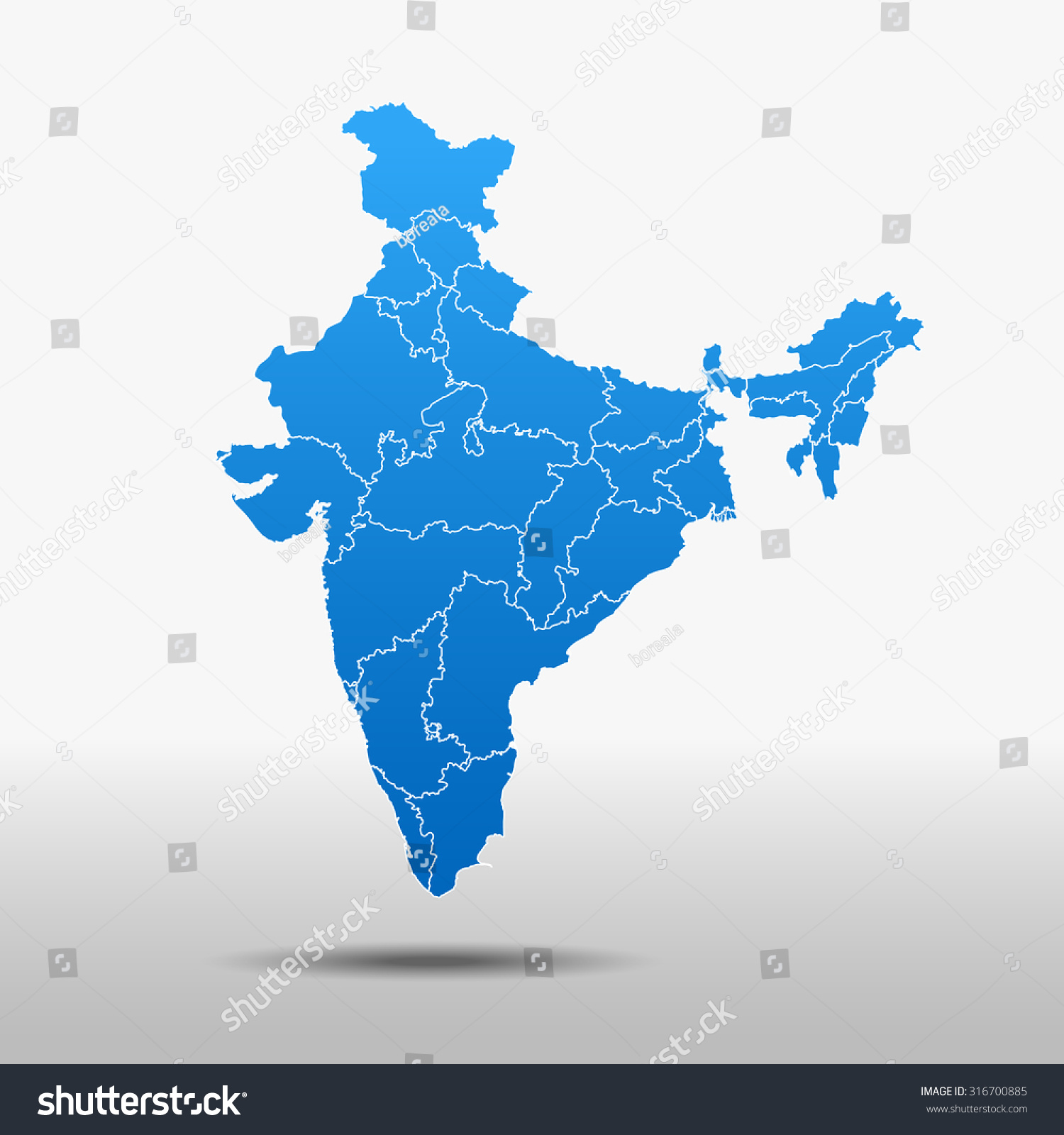 Map India Stock Vector (Royalty Free) 316700885 | Shutterstock