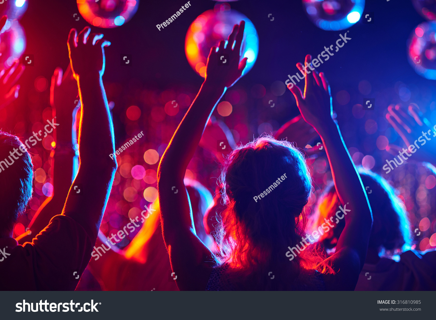 Group Young People Raised Arms Dancing Stock Photo 316810985 | Shutterstock