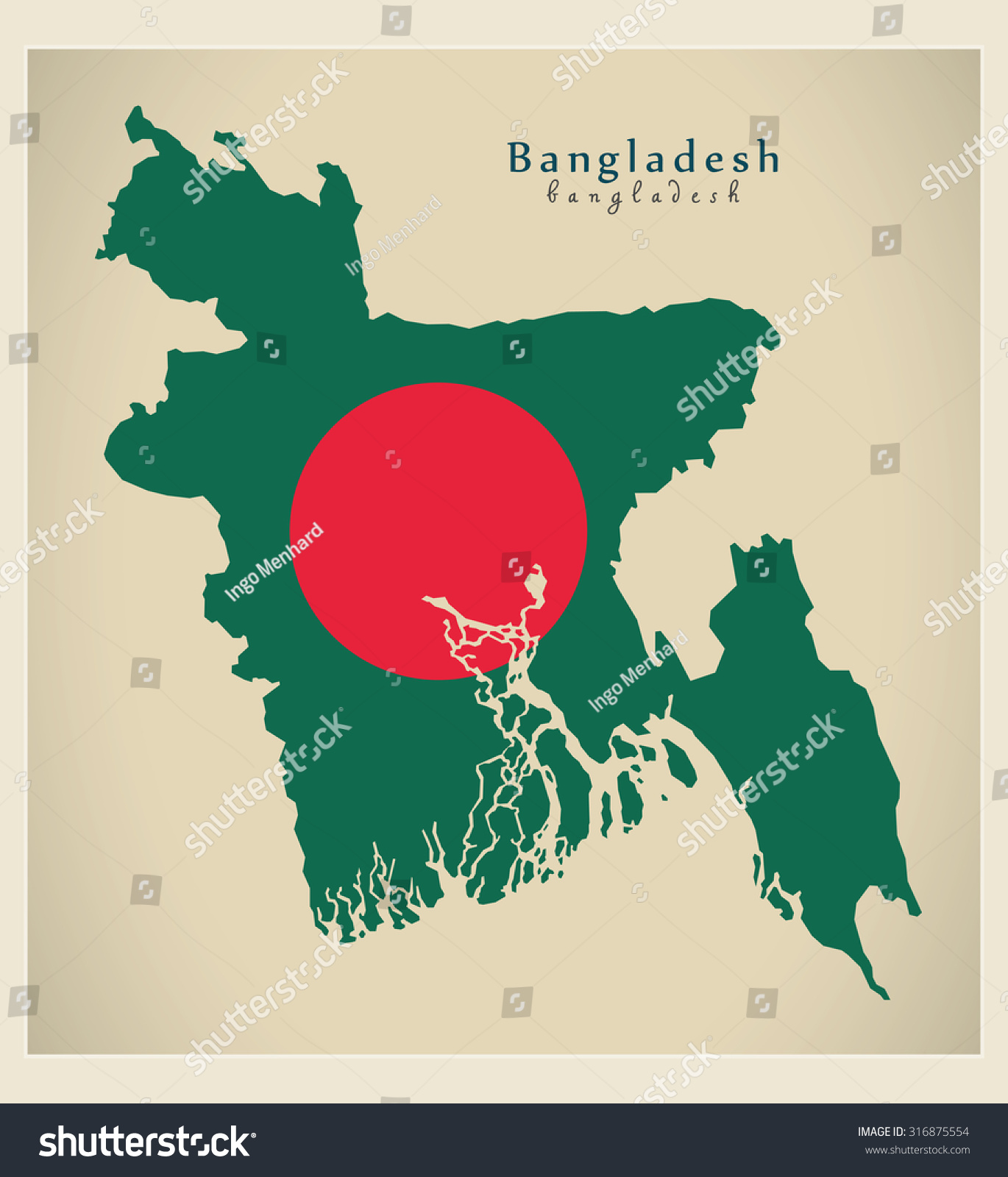 Modern Map Bangladesh Flag Colored Bd Stock Vector Royalty Free   Stock Vector Modern Map Bangladesh Flag Colored Bd 316875554 