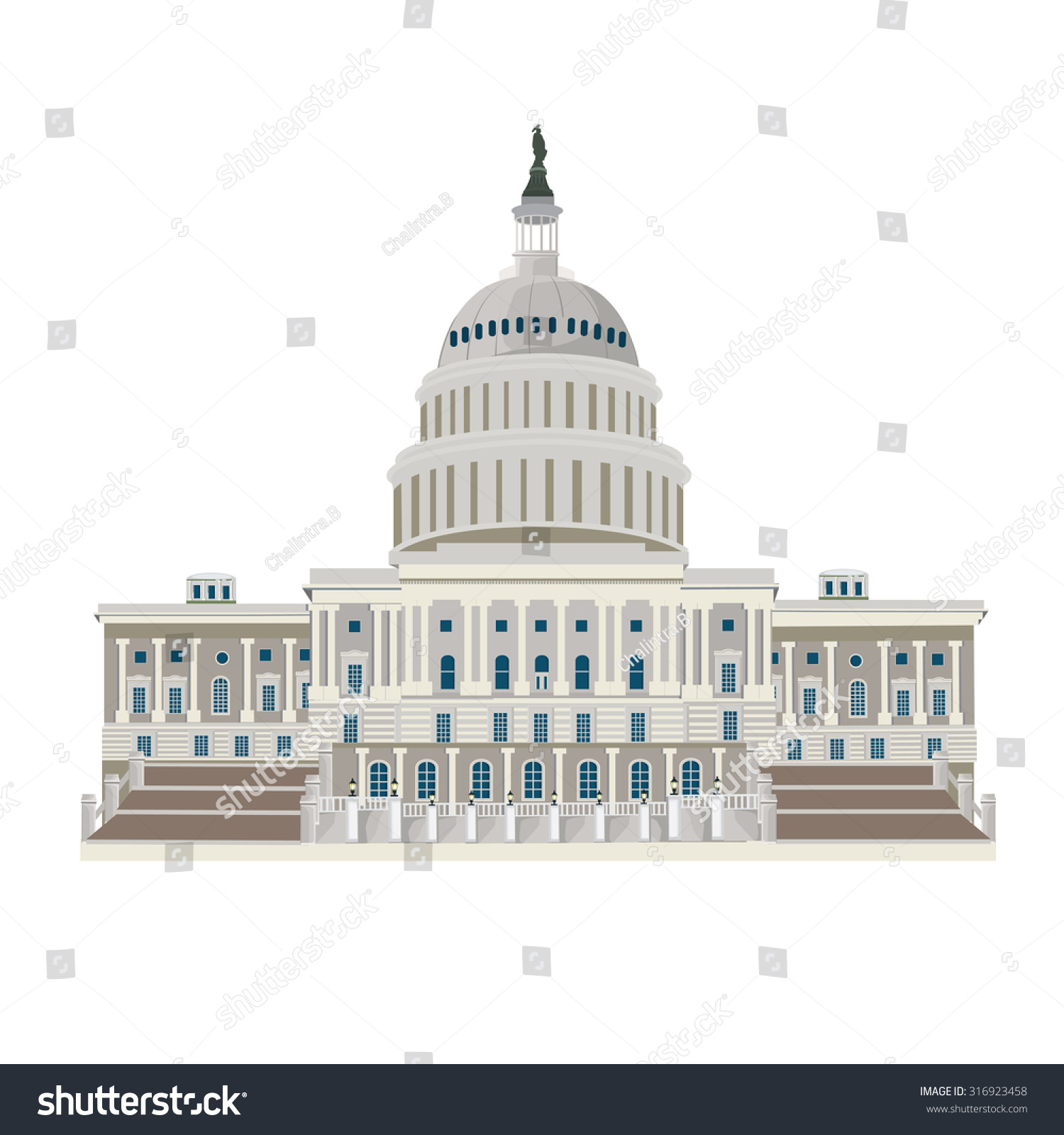 Illustration Washington Dc Stock Vector (Royalty Free) 316923458 ...