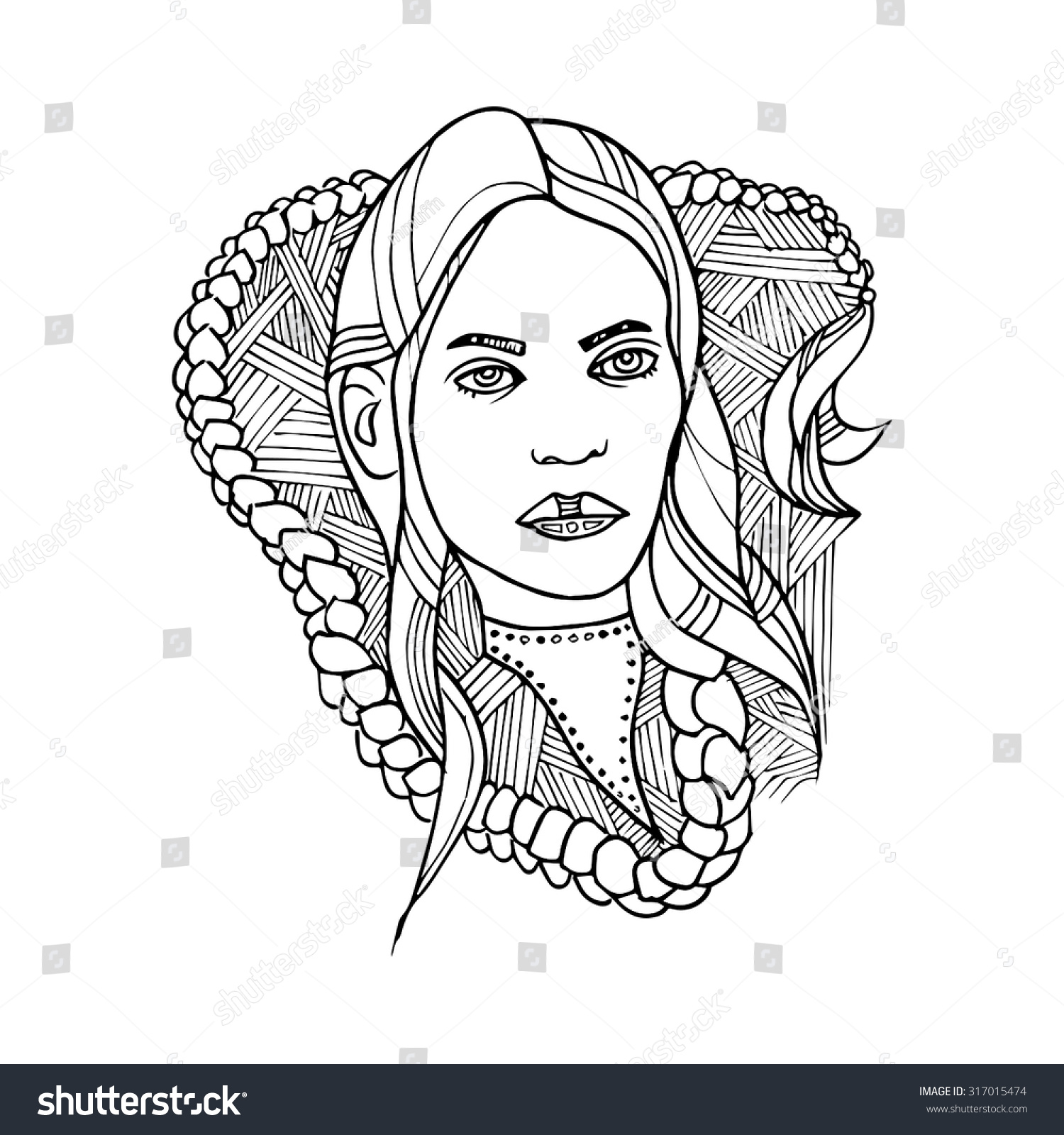 Woman Women Lady Girl Face Portrait Stock Vector Royalty Free