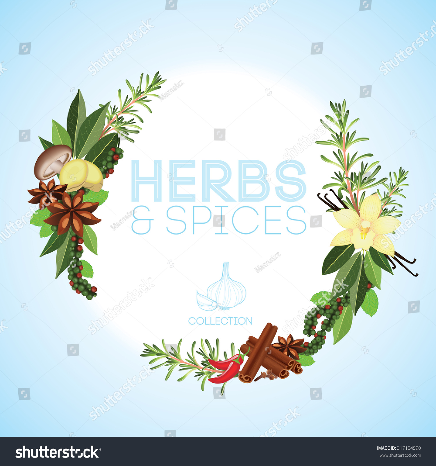 Herbs Spices Border Frame Stock Vector (Royalty Free) 317154590 ...