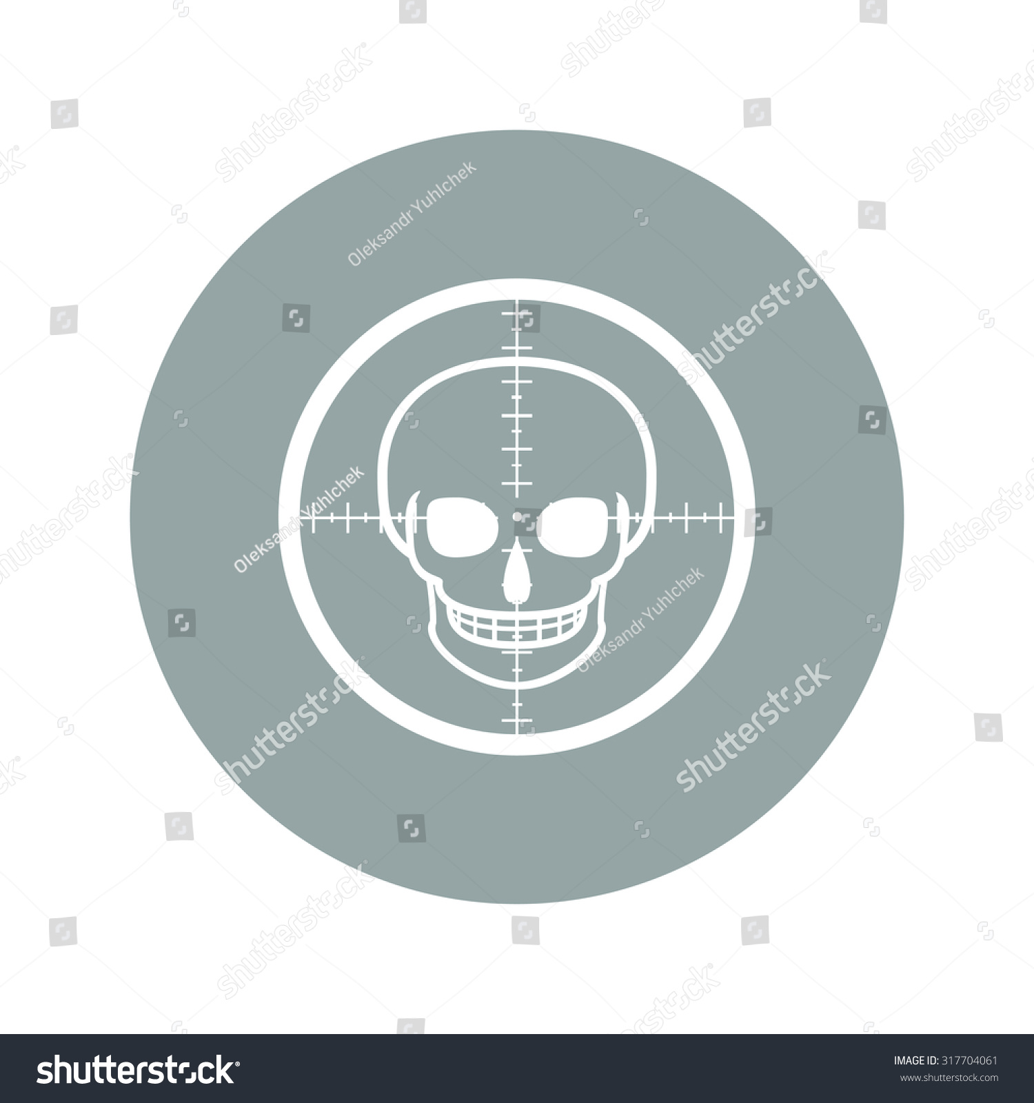 Illustration Crosshair Icon Skull Stock Vector (Royalty Free) 317704061 ...