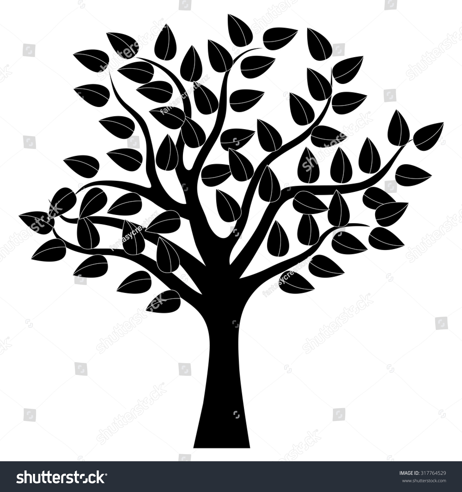 Black Tree Silhouette Stock Vector (Royalty Free) 317764529 | Shutterstock