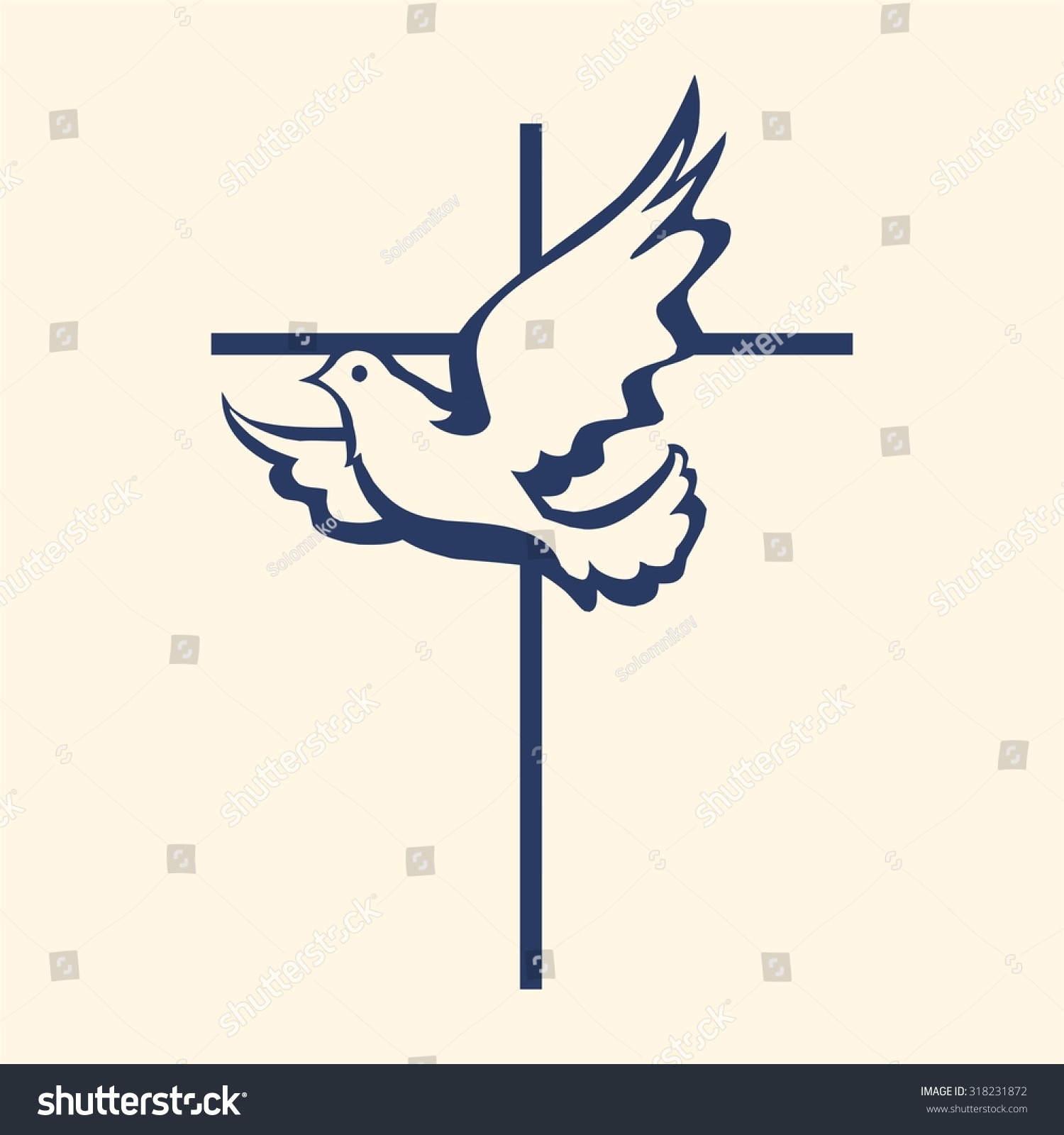 Cross Dove Icon Stock Vector (Royalty Free) 318231872 | Shutterstock