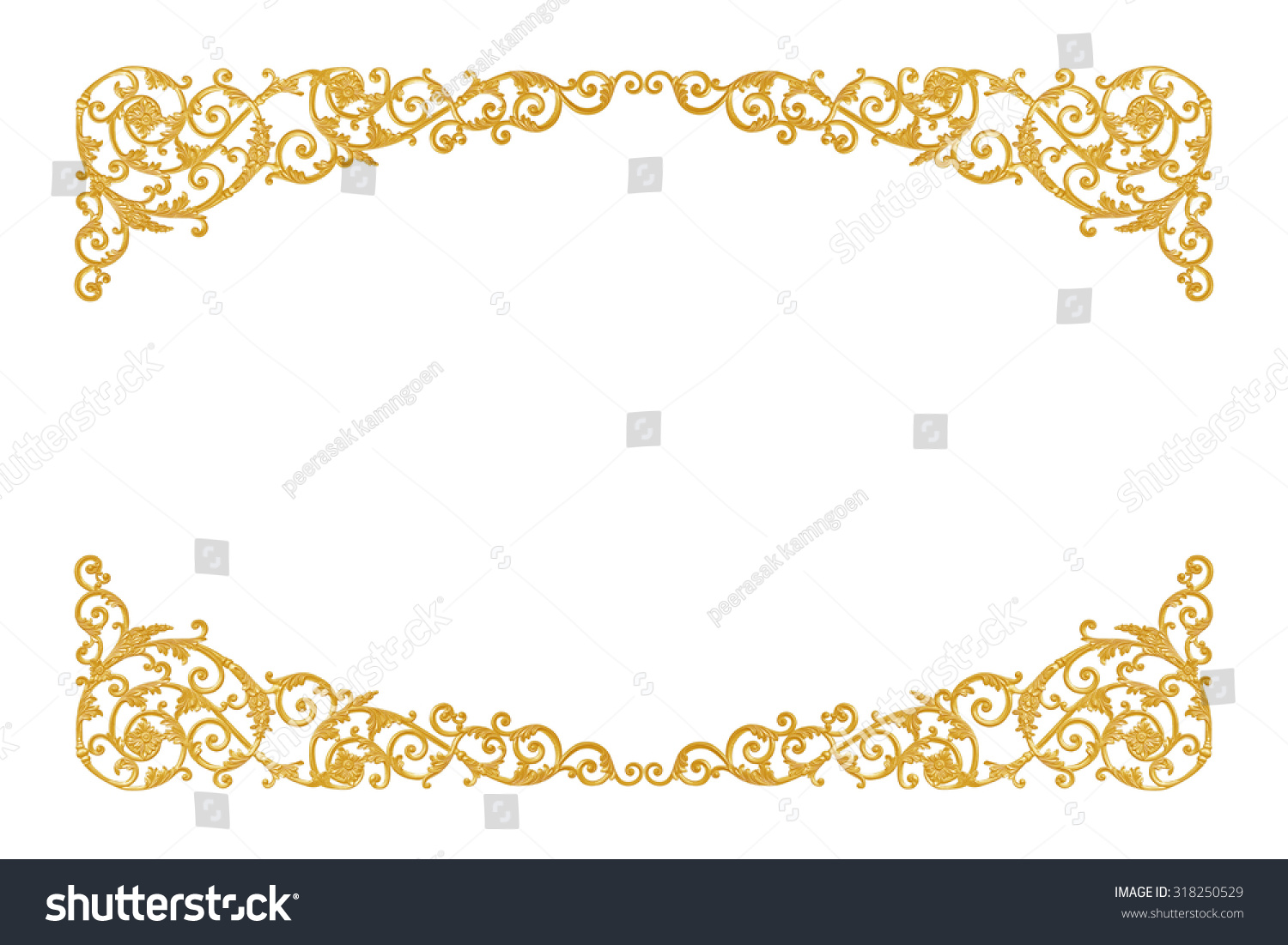 Золотая резная рамка в арабском стиле