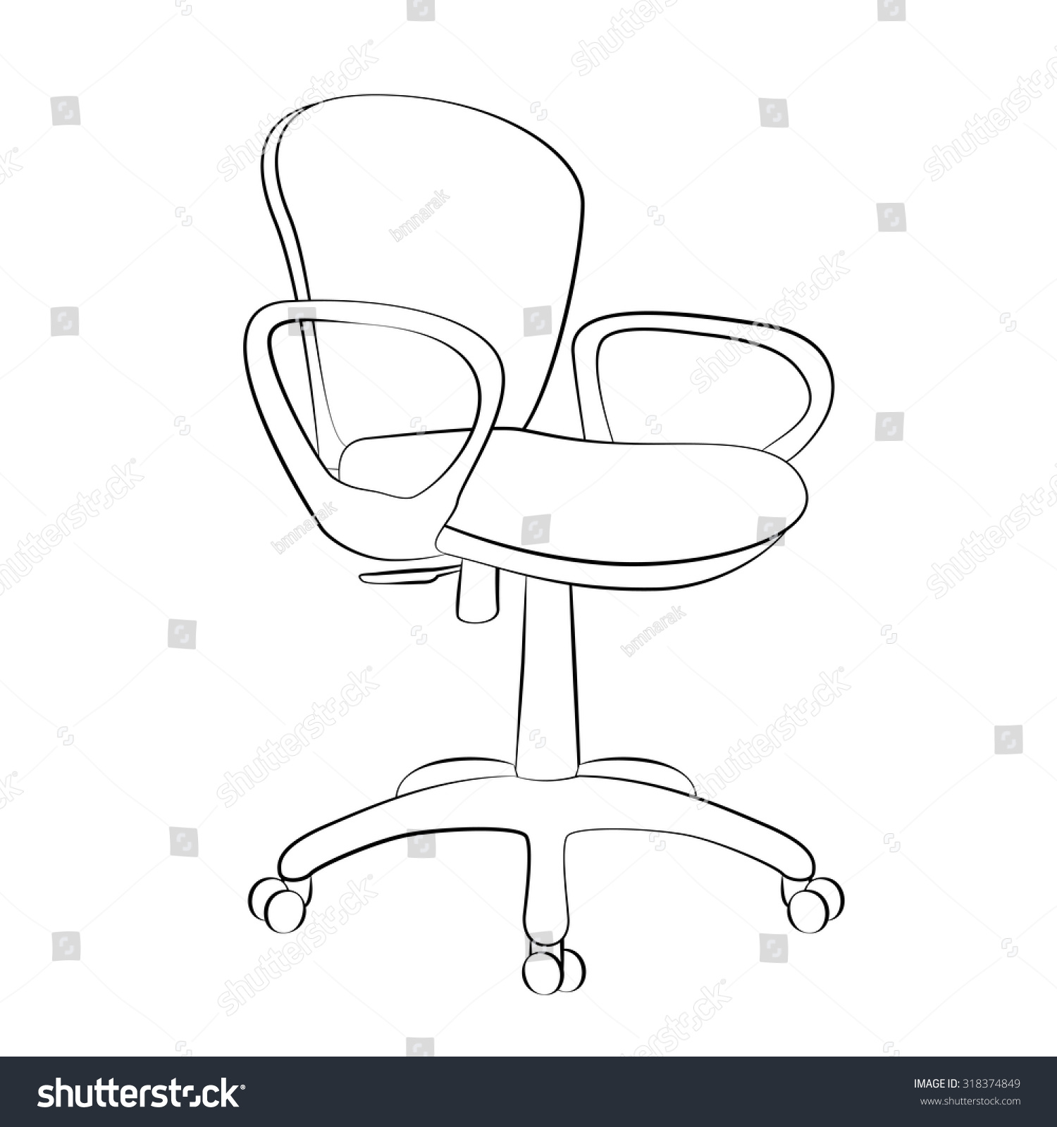 Black Outline Vector Chair On White Stock Vector (Royalty Free ...