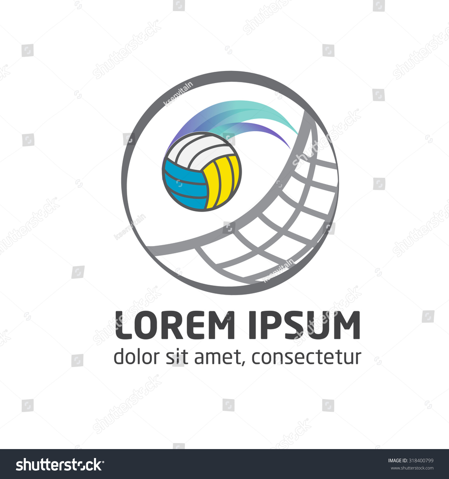 Vector Volleyball Logo Logo Volleyball Team Stock Vector (Royalty Free ...