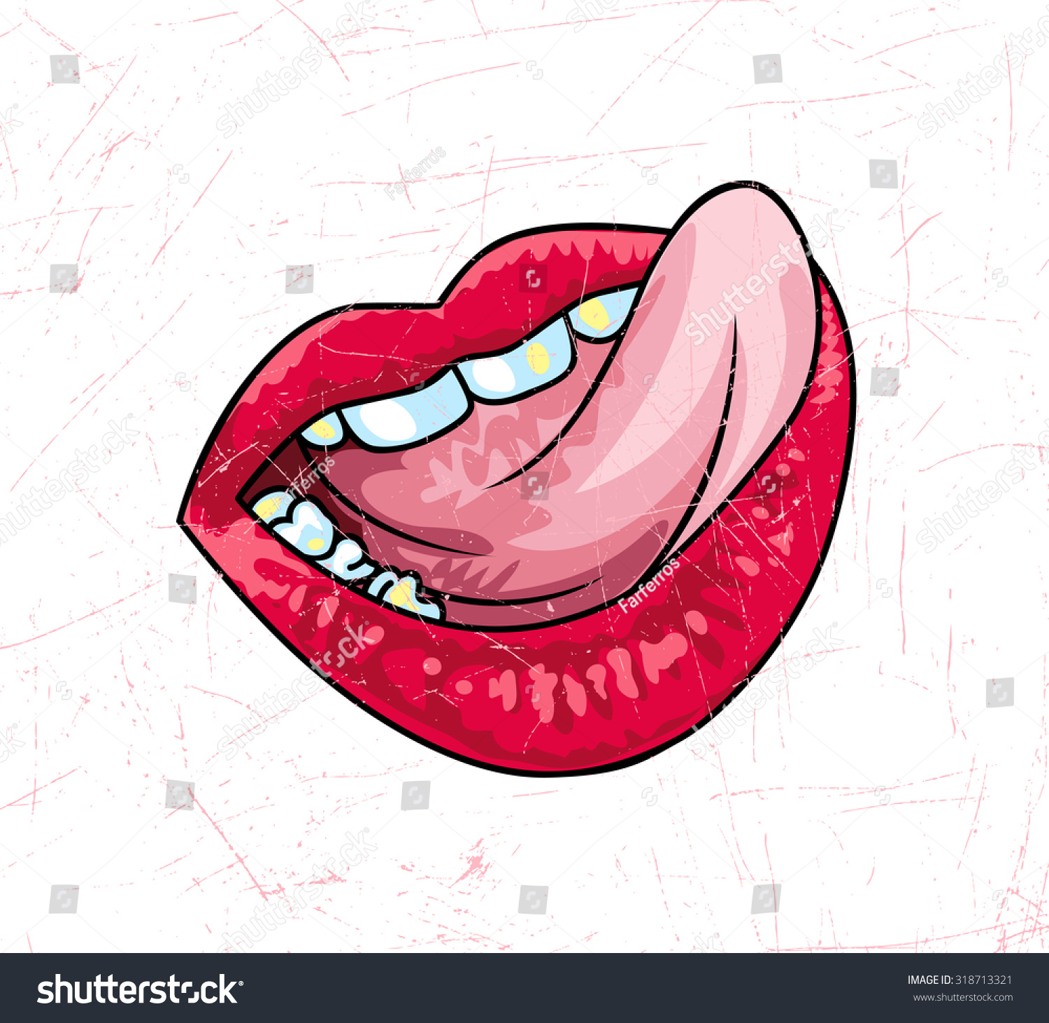 Нарисованные прикусанные губы