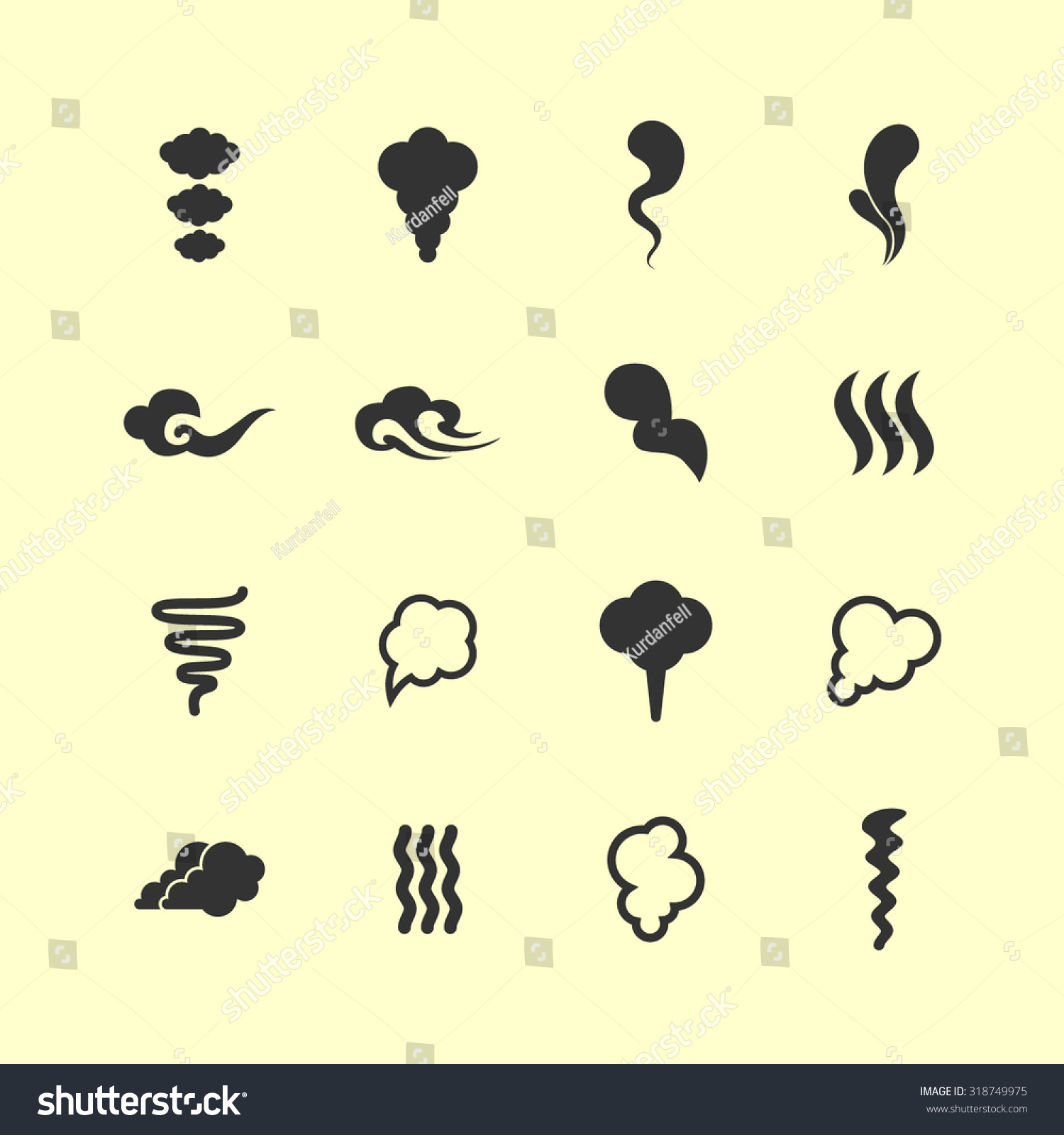 Smoke Air Icons Stock Vector (Royalty Free) 318749975 | Shutterstock