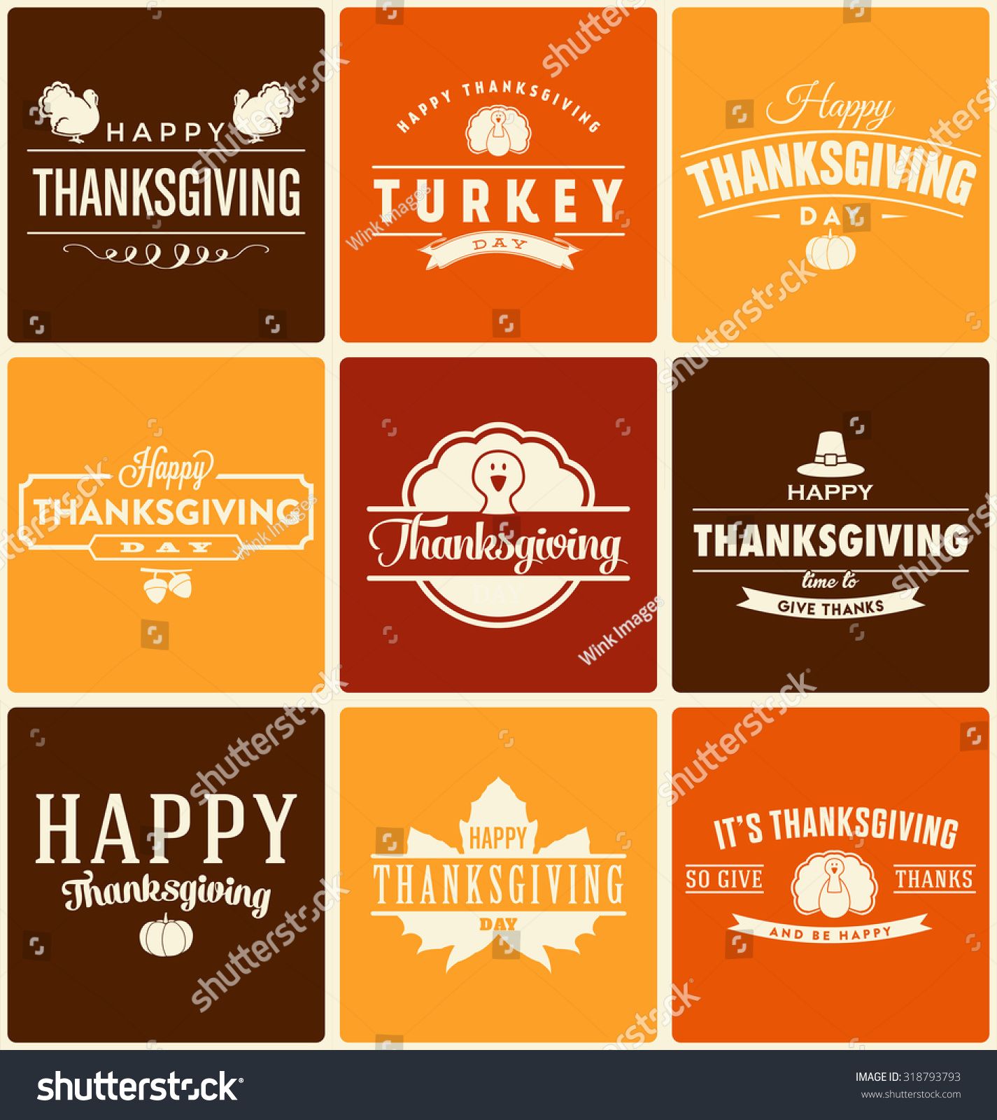 Thanksgiving Symbol Typographic Vector Design Stock Vector (Royalty ...