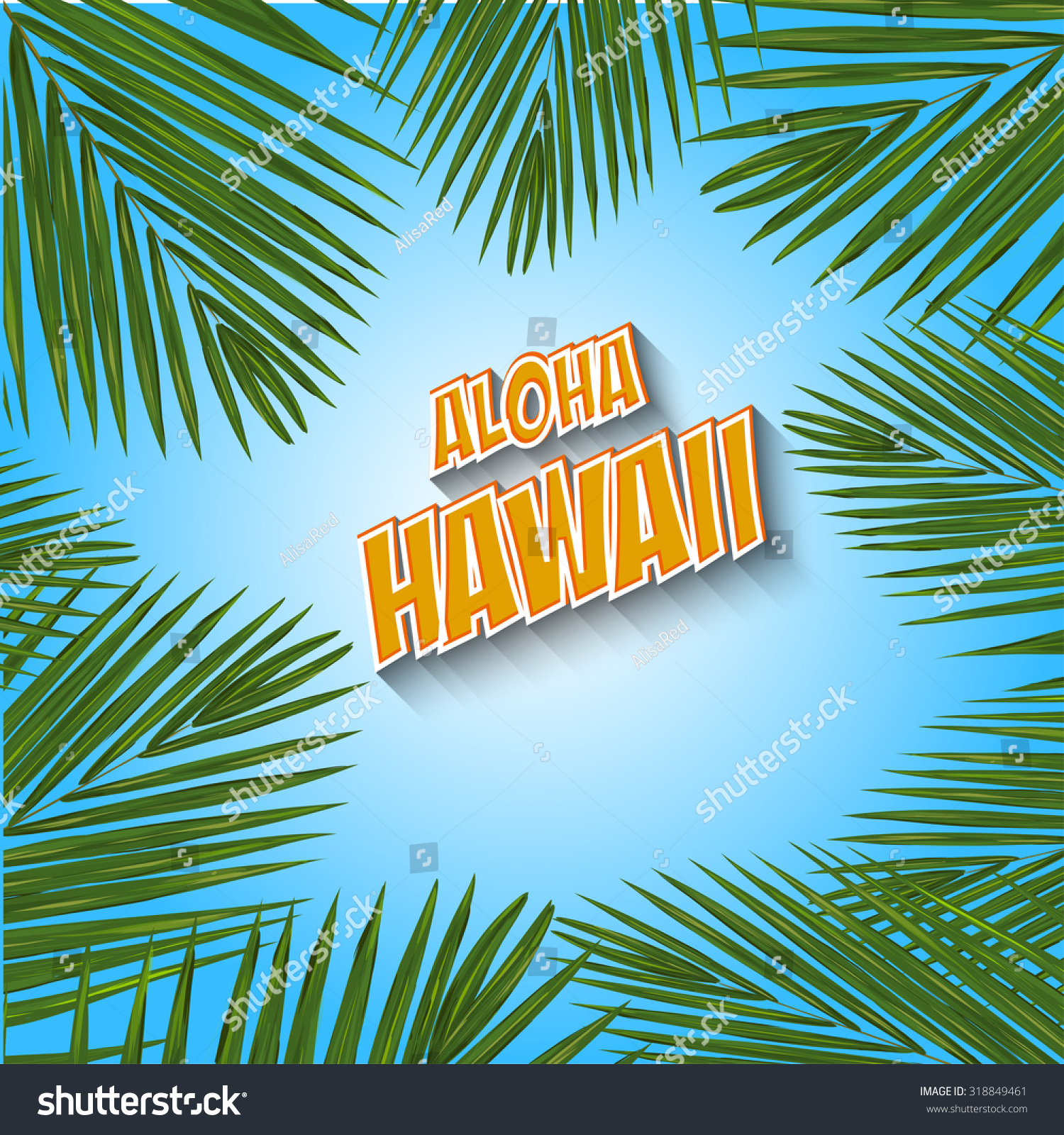 Aloha Hawaii Hand Lettering Exotic Flowers Stock Vector (Royalty Free ...