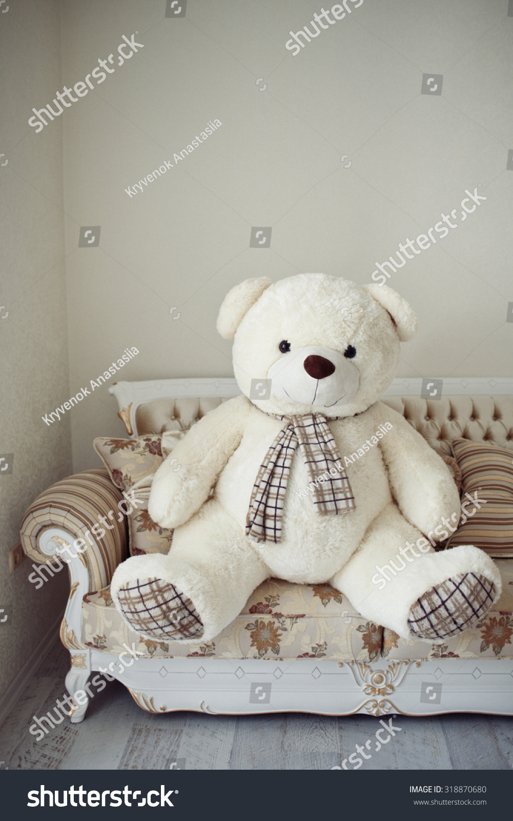 big teddy bear at home