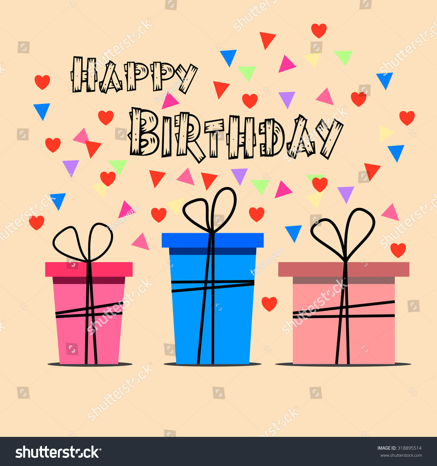 Happy Birthday Background Stock Vector (Royalty Free) 318895514 ...