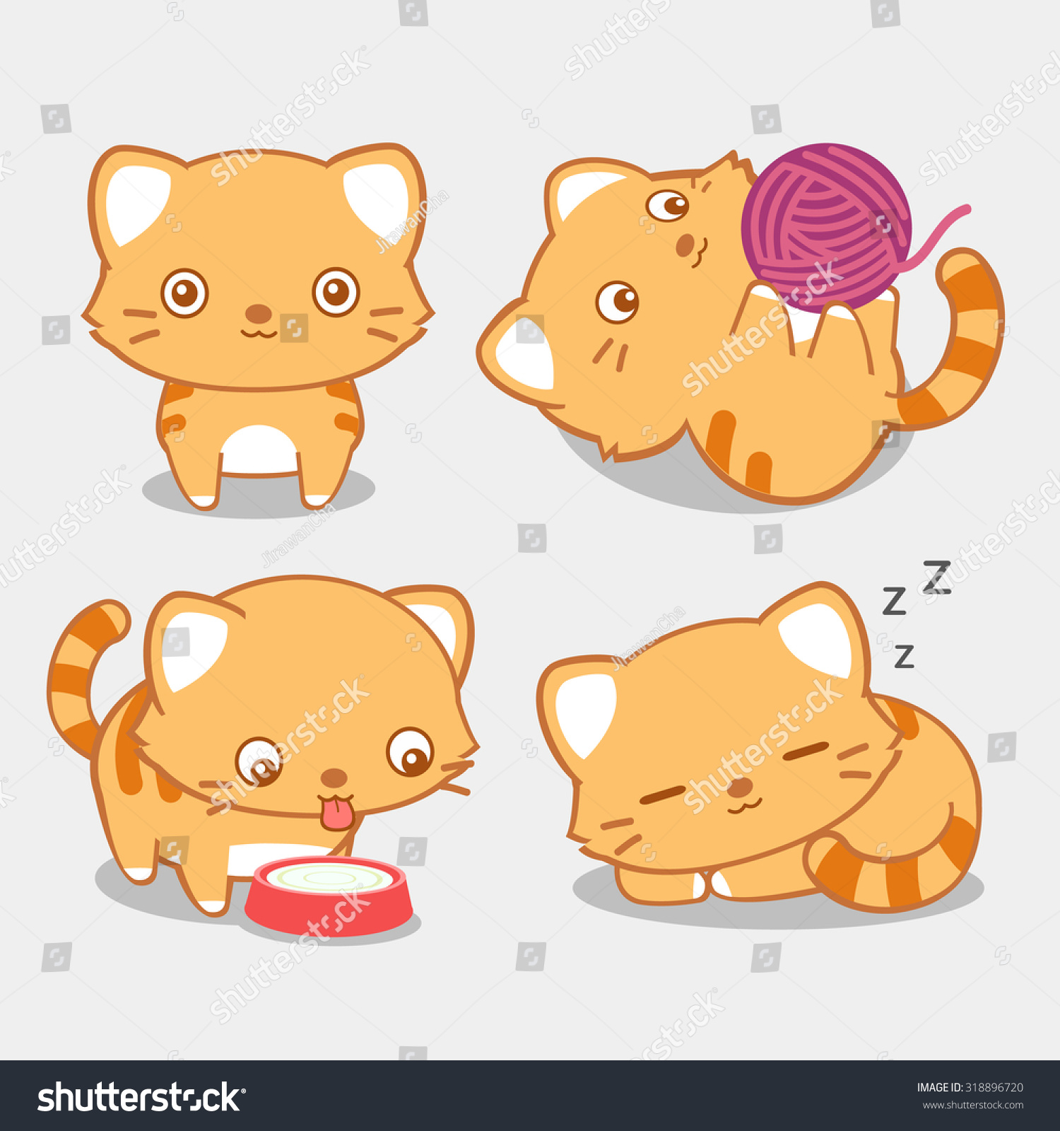 Cute Cat Set Vector Illustration Stock Vector Royalty Free 318896720 Cute Cat Set Vector Illustration Stock Vector Royalty Free 318896720