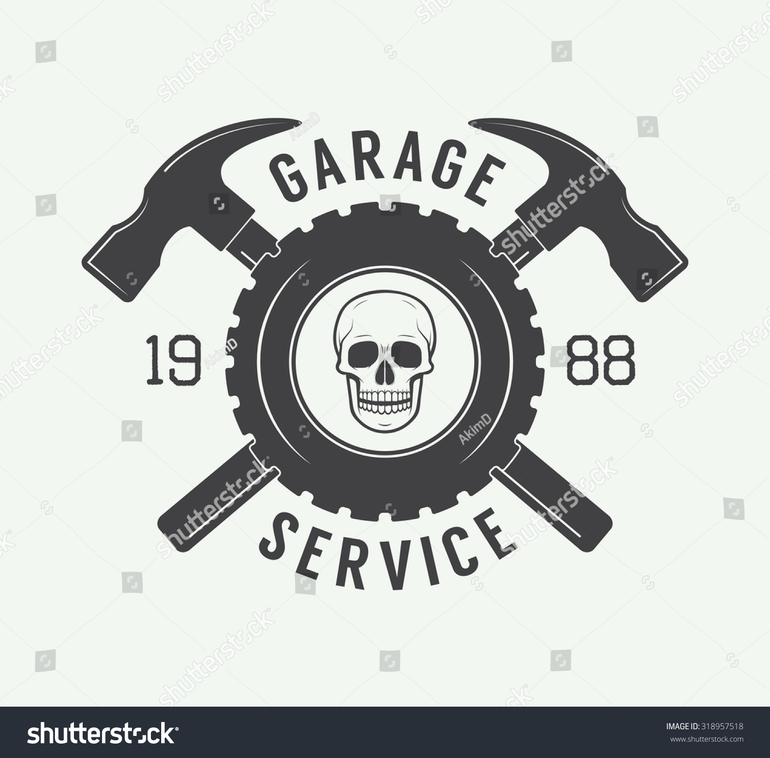 Vintage Mechanic Label Emblem Logo Vector Stock Vector (Royalty Free ...