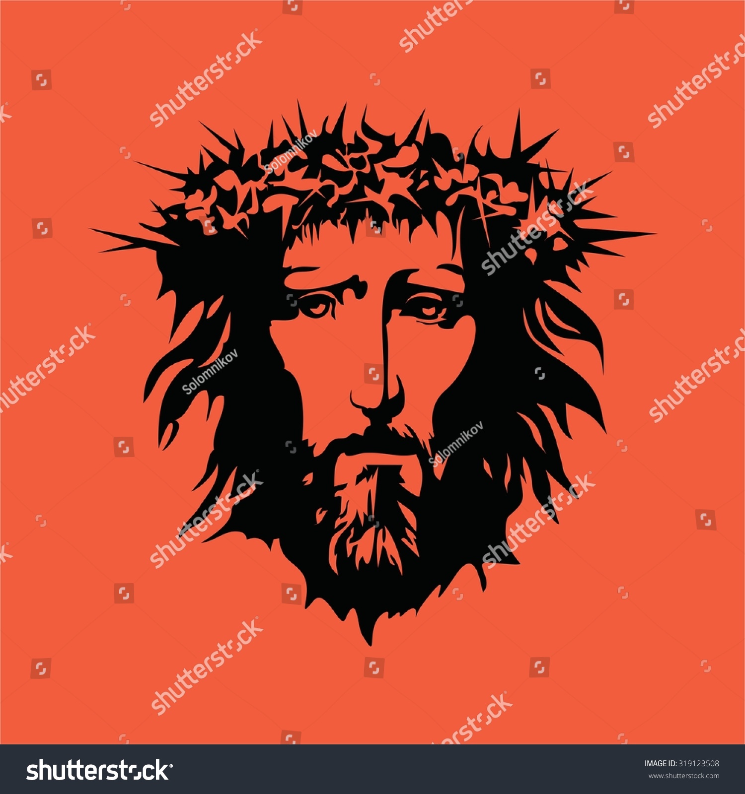 Face Lord Jesus Christ Stock Vector (Royalty Free) 319123508 | Shutterstock
