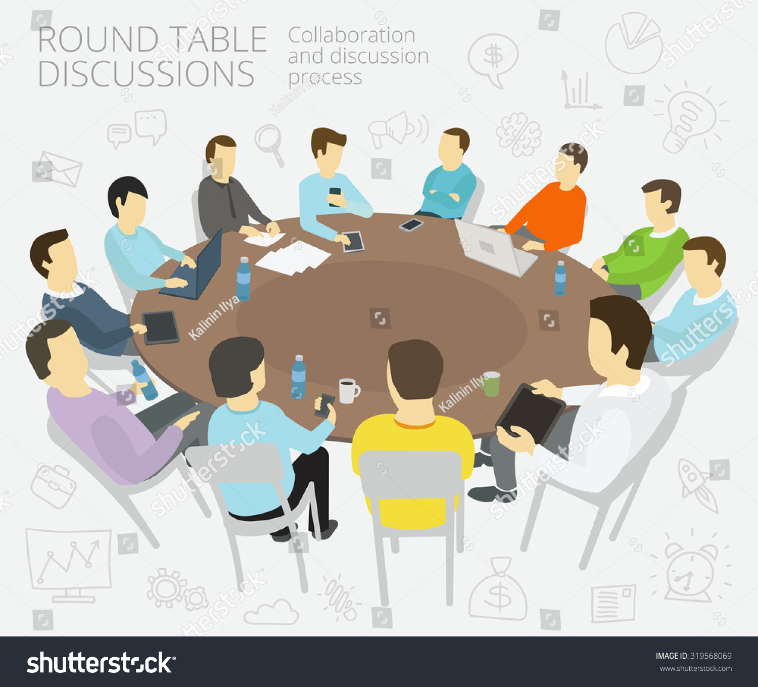Круглый стол совещание вектор
