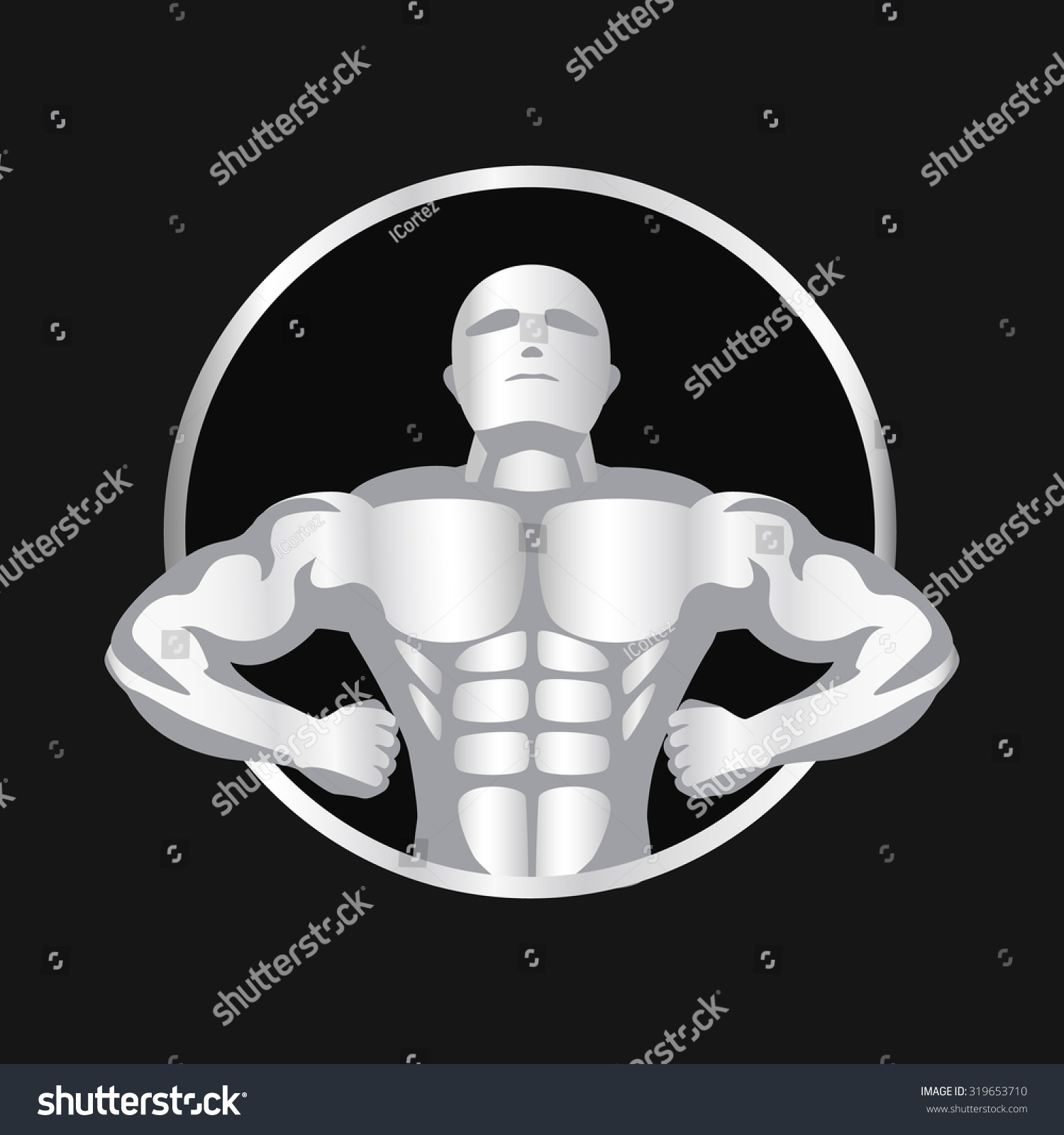 Muscular Steel Man Stock Vector (Royalty Free) 319653710 | Shutterstock