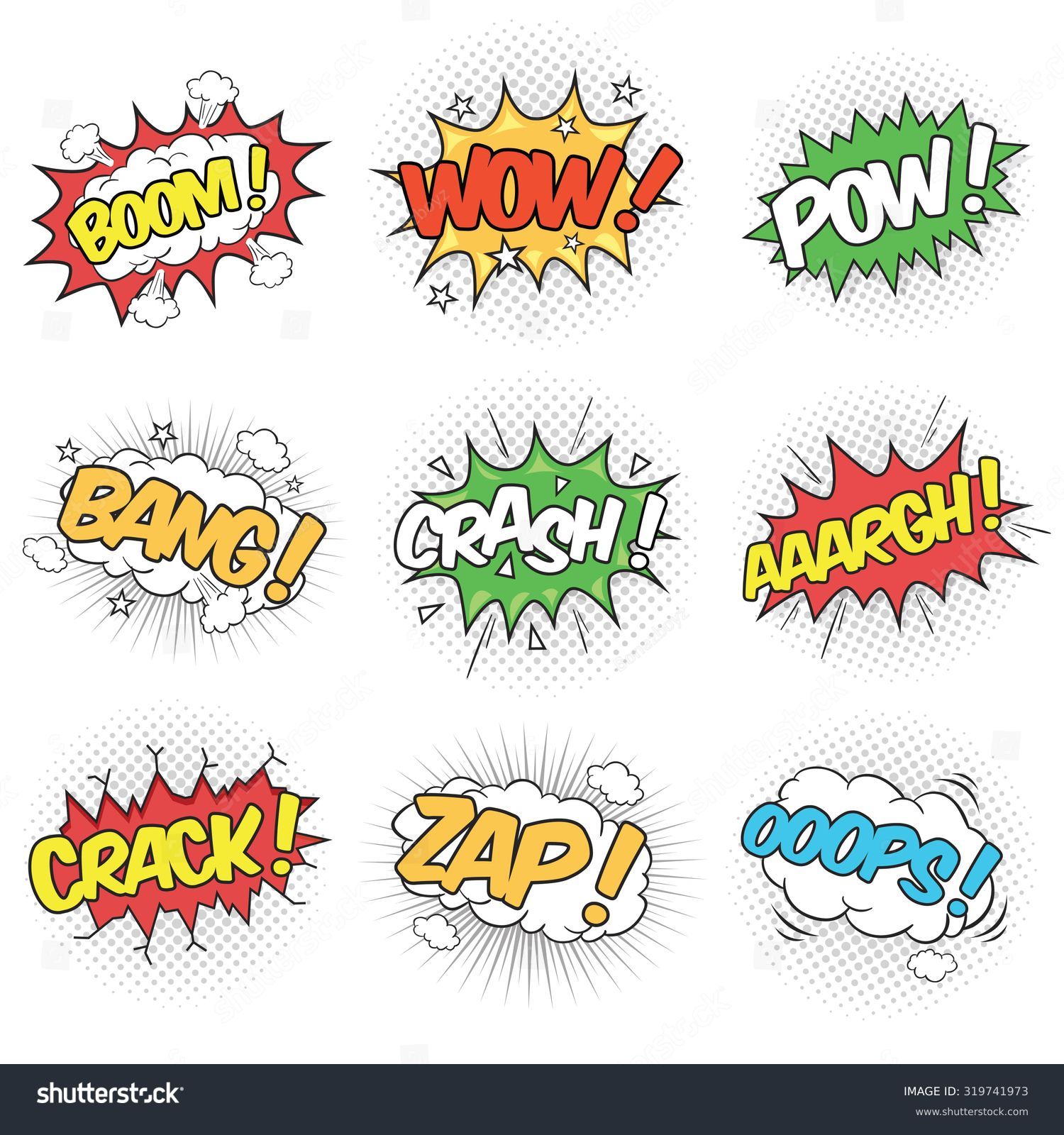 Cole o de nove efeitos sonoros de vetor stock livre de direitos 319741973 shutterstock