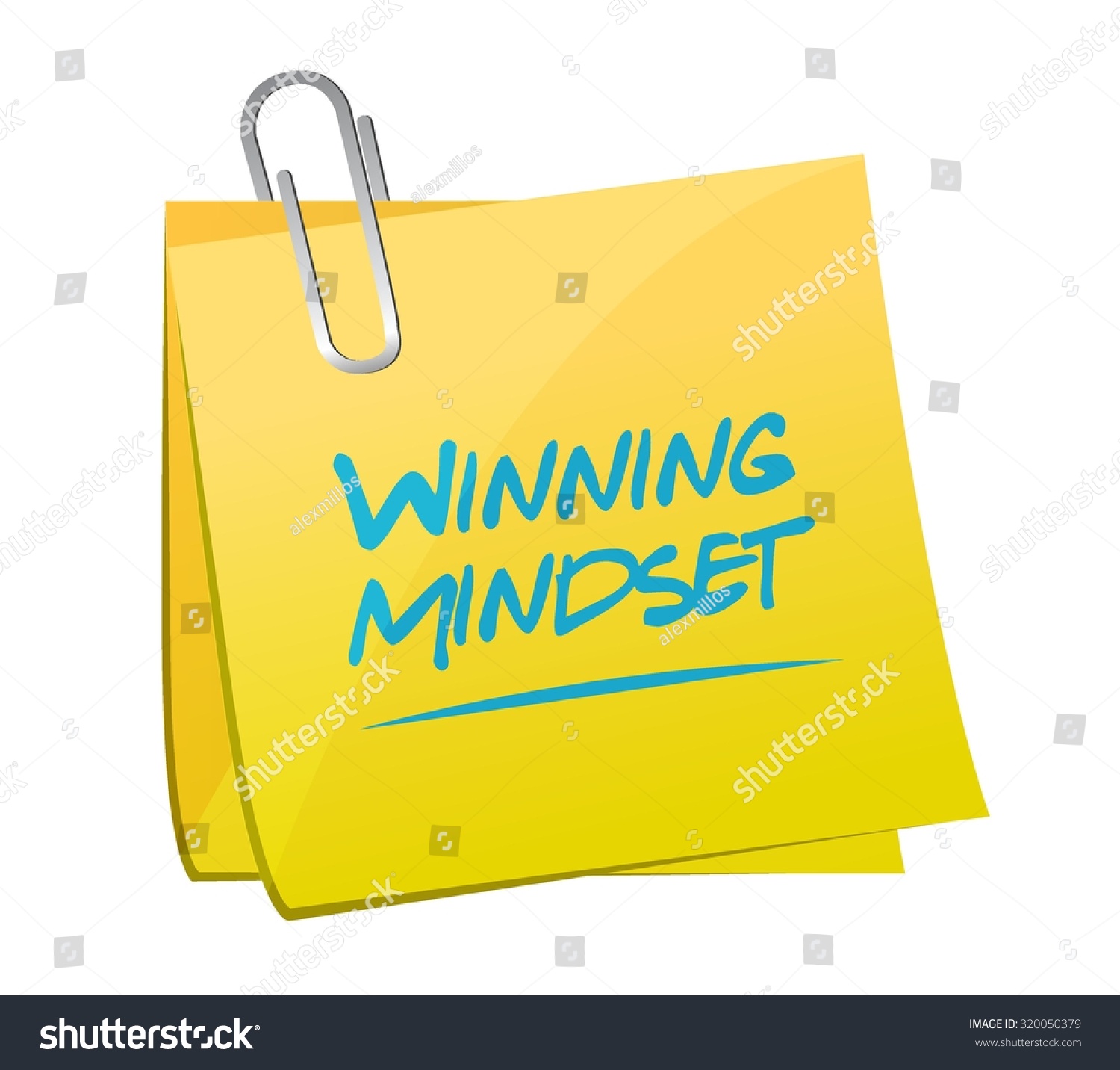 Winning Mindset Memo Post Sign Concept Stock Vector (Royalty Free ...