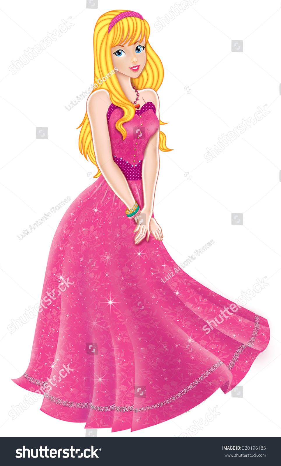 Blonde Princess Pink Dress Stock Illustration 320196185 | Shutterstock