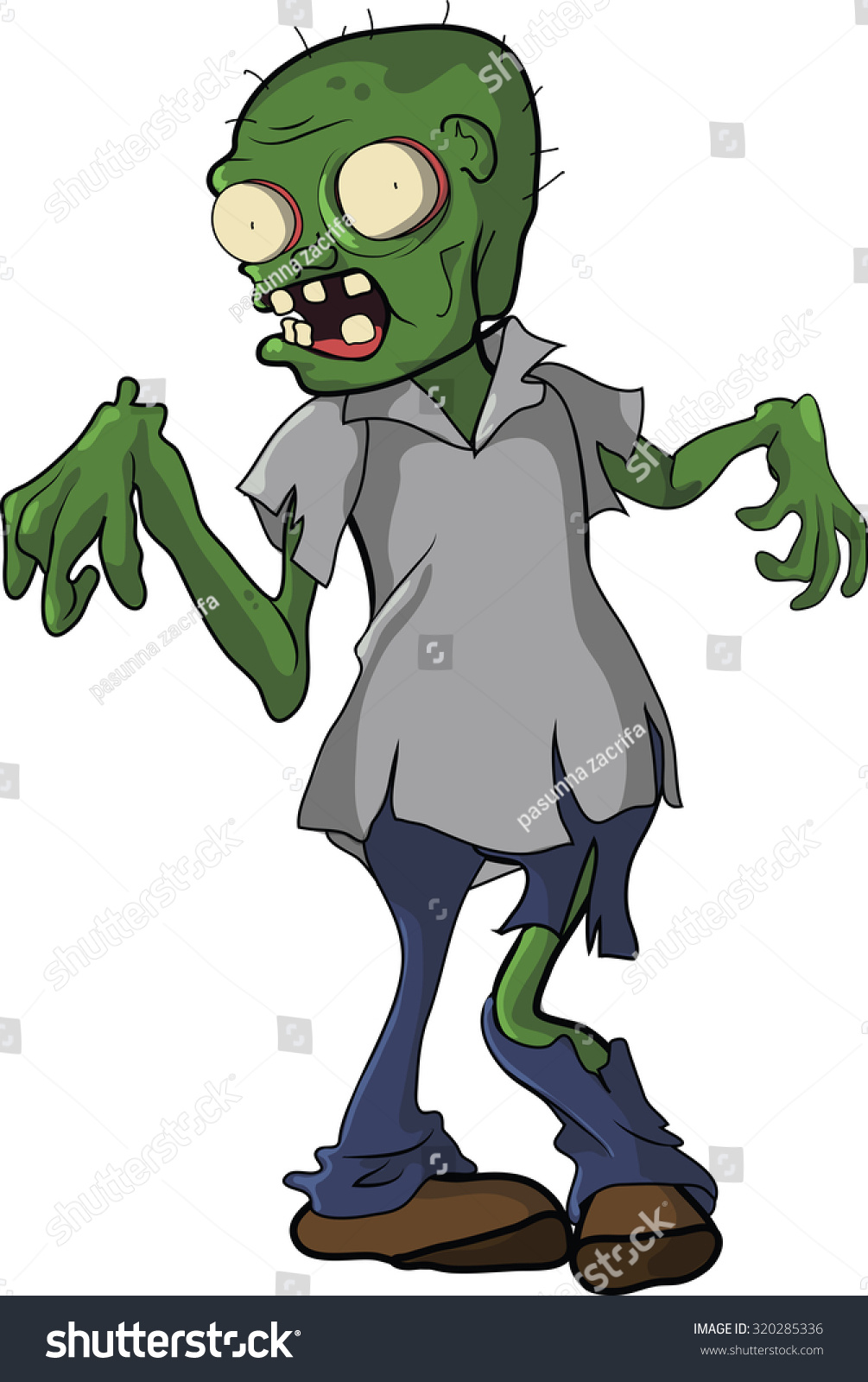 Zombie Cartoon Funny Stock Vector (Royalty Free) 320285336 | Shutterstock