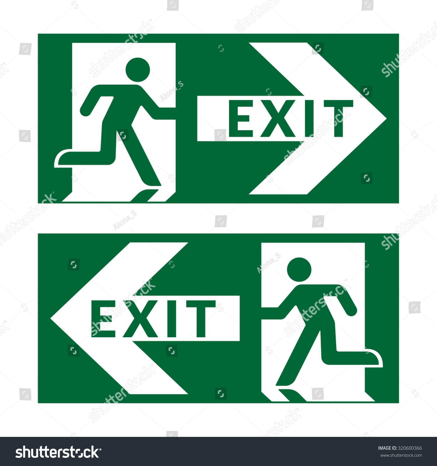 Exit Sign Emergency Fire Exit Door Stock Vector (Royalty Free ...