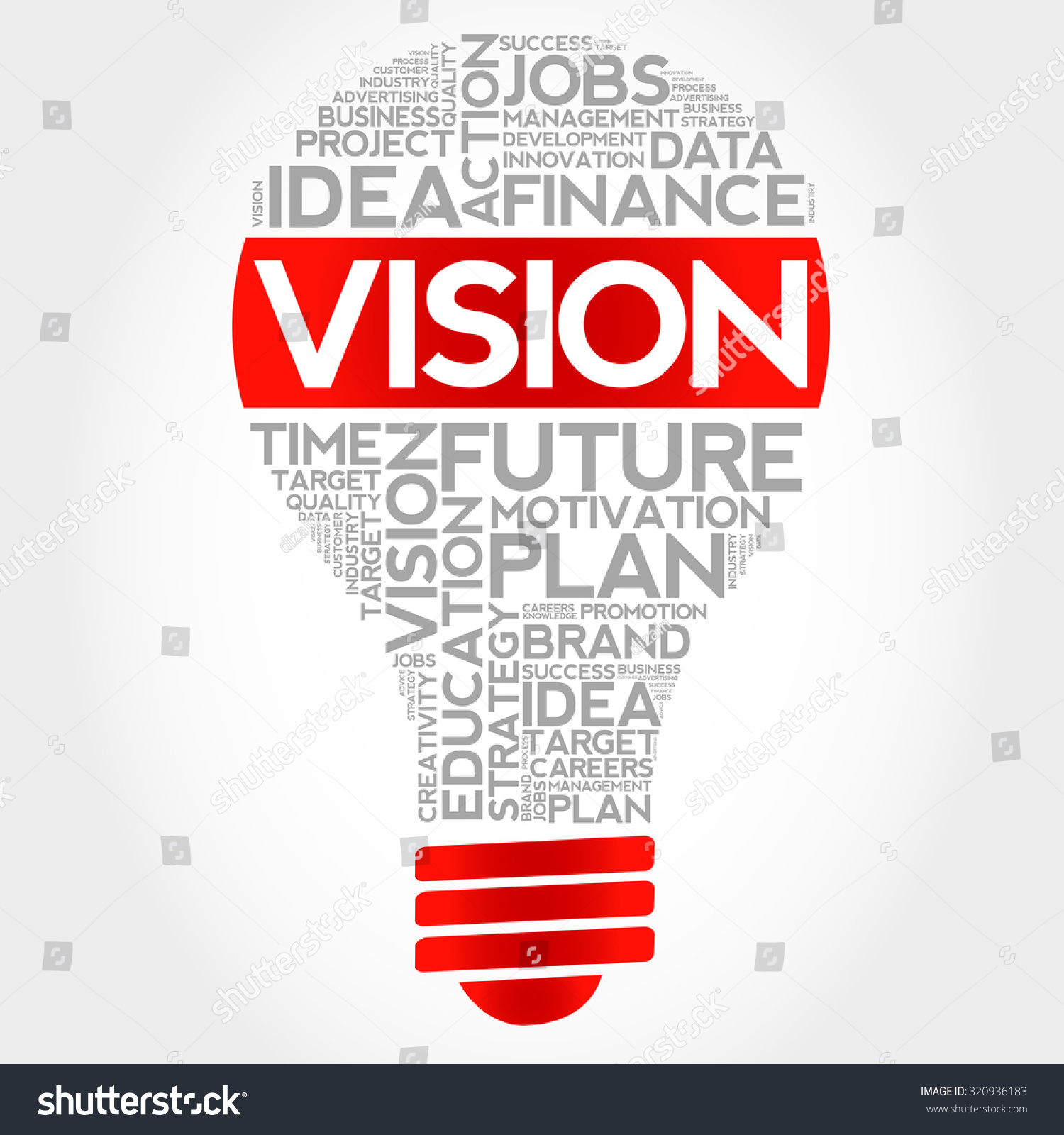 Vision Bulb Word Cloud Business Concept Stock Vector (Royalty Free ...