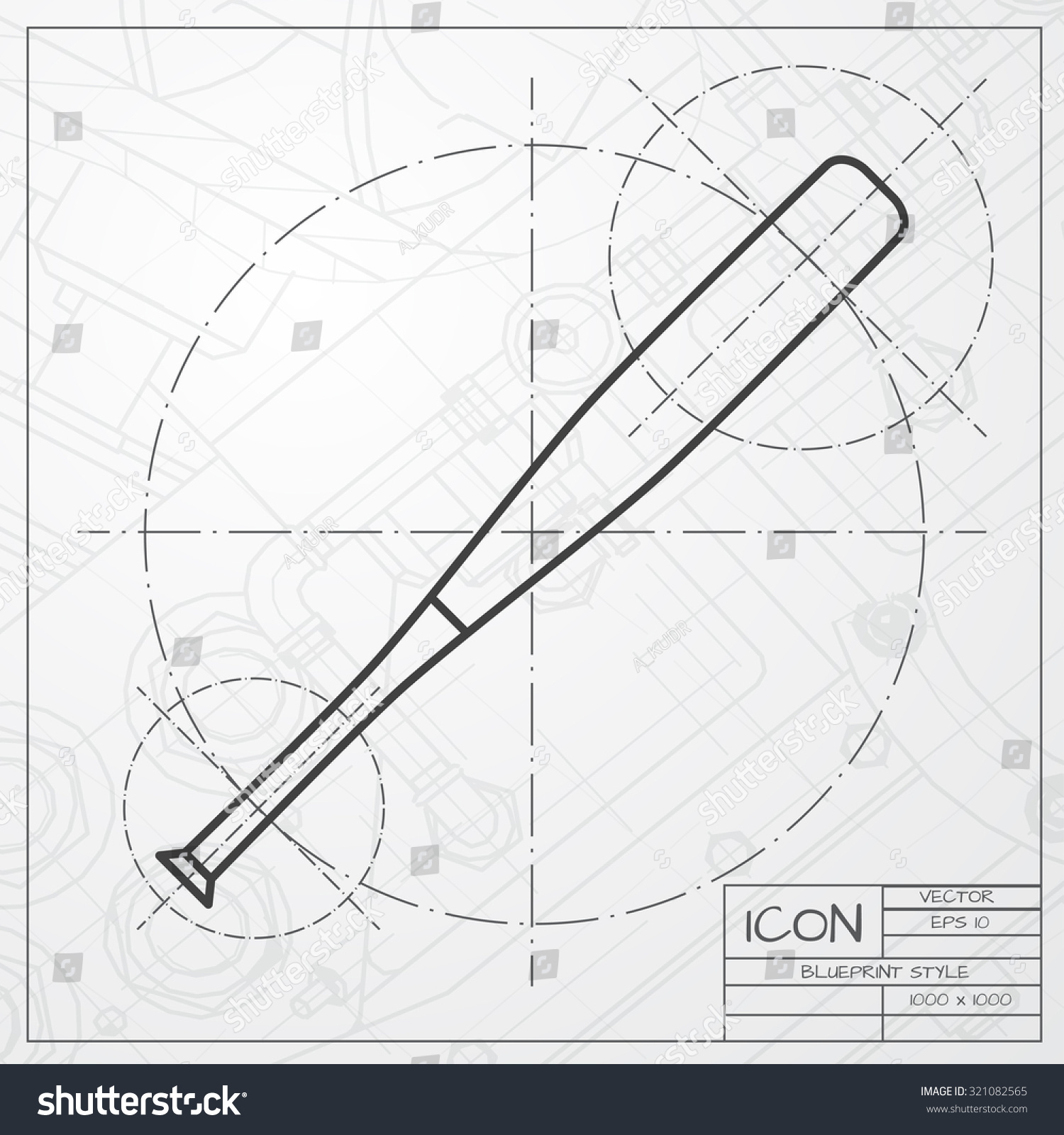 Бейсбольная бита чертеж