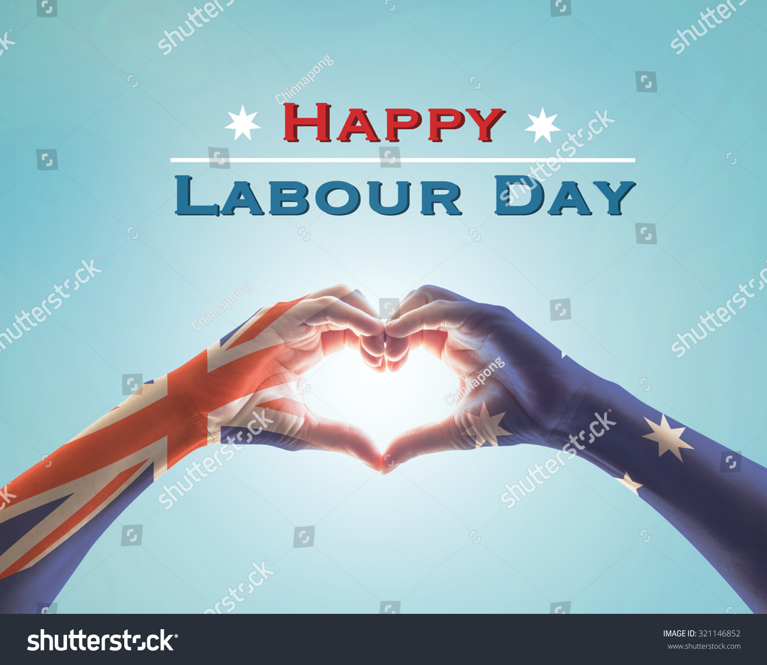 Happy Labour Day Australia Flag Pattern Stock Photo 321146852