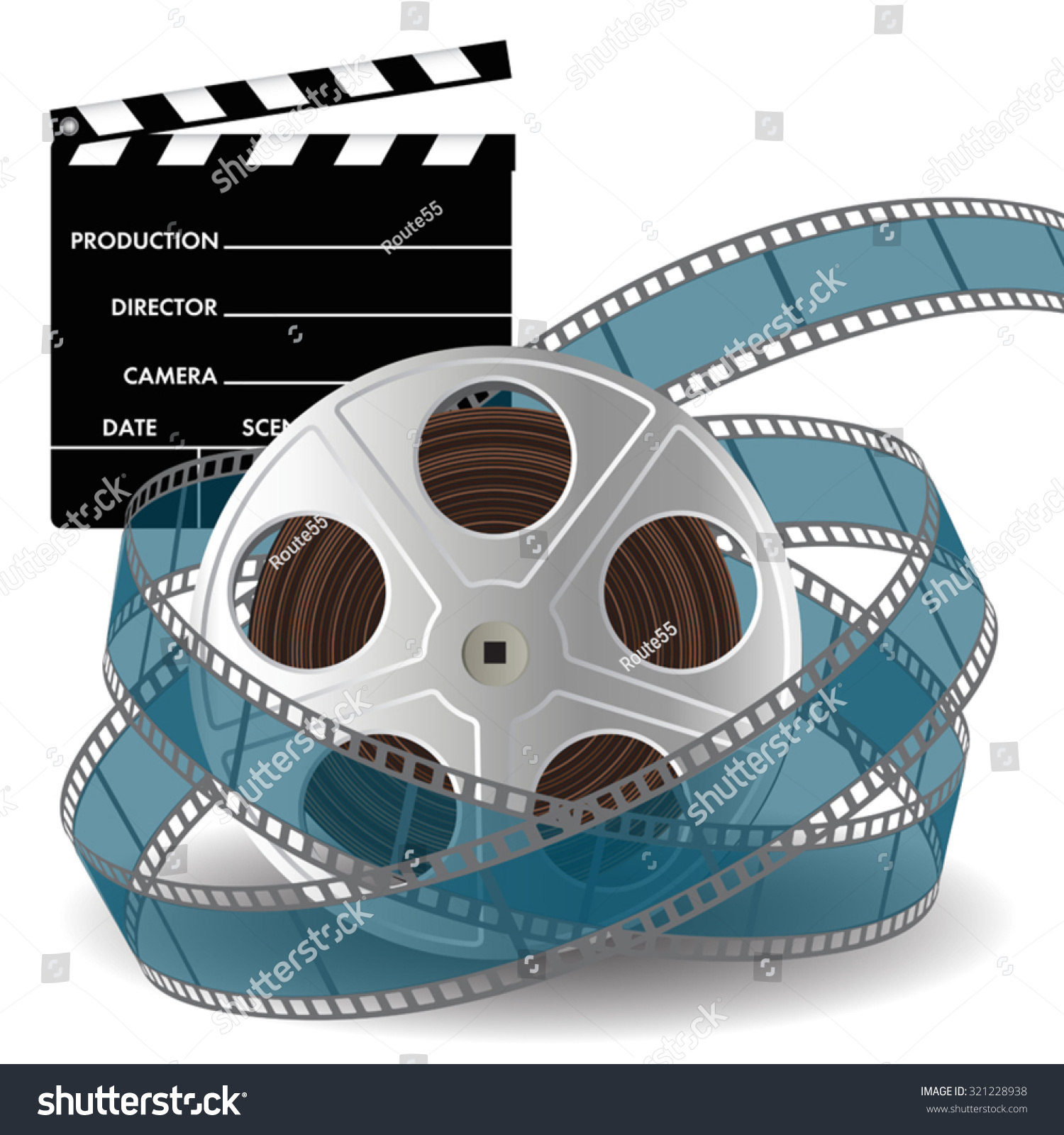 Movie Clapper Film Reel Film Strip Stock Vector (Royalty Free ...