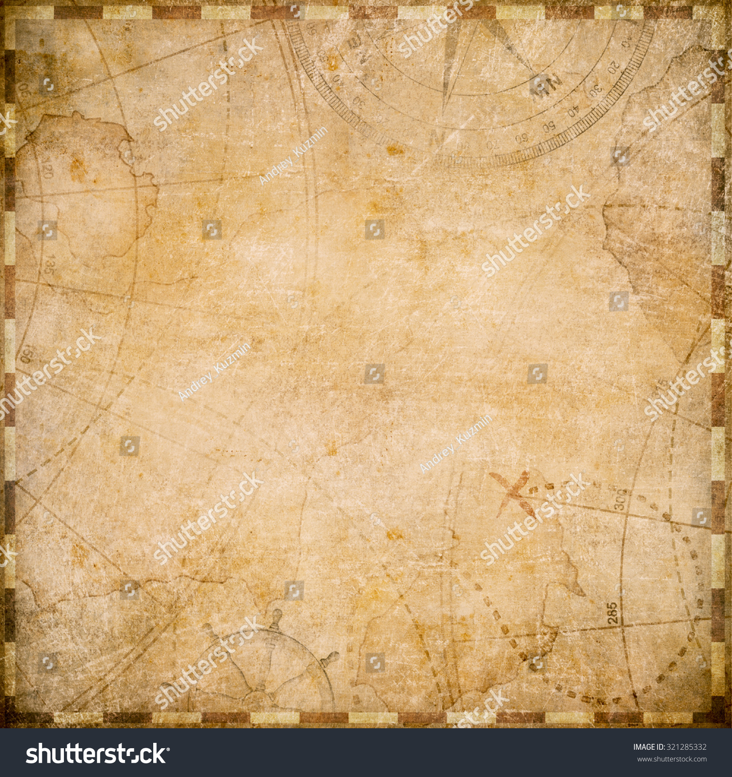 Old Pirates Map Square Form Stock Illustration 321285332 | Shutterstock